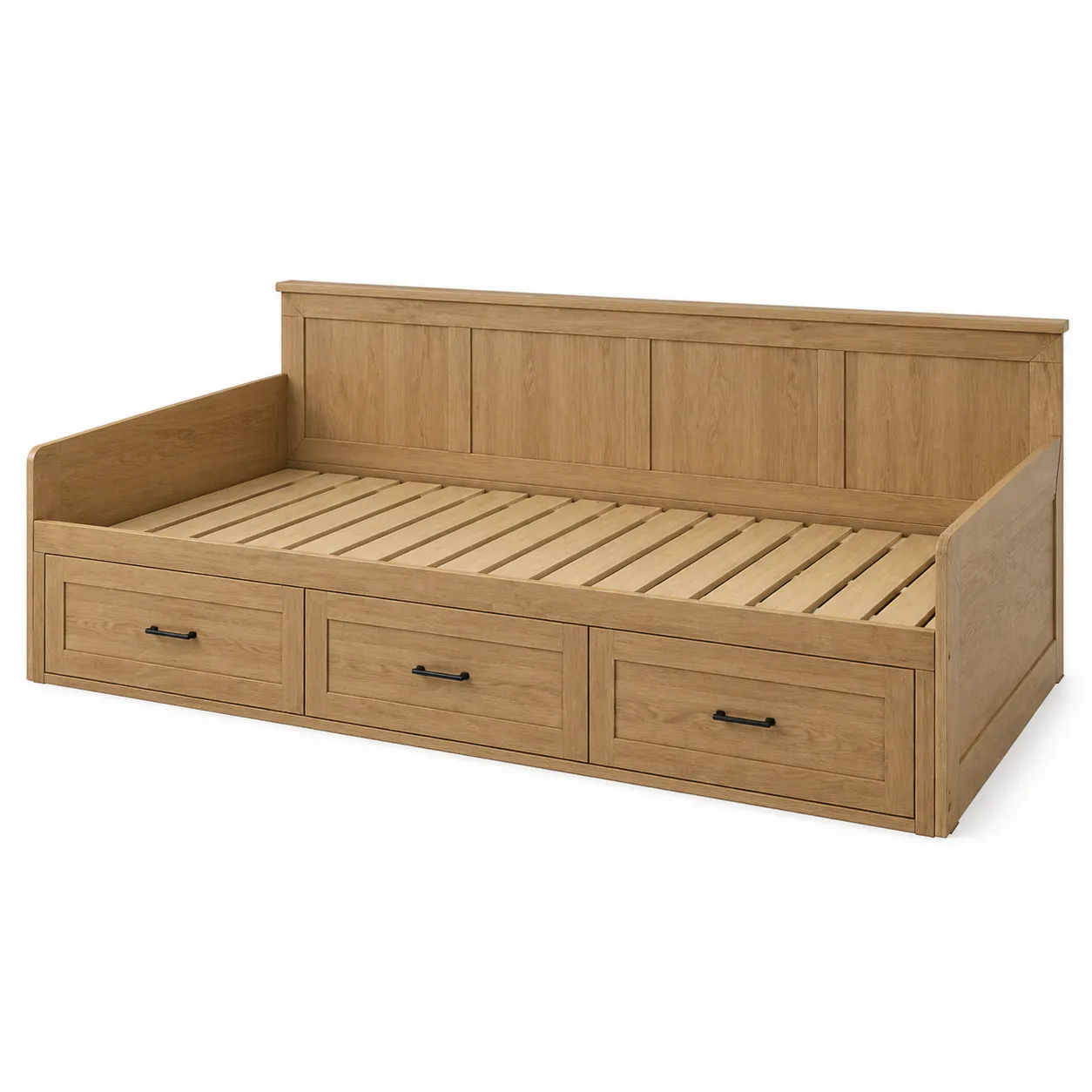 Lit banquette en bois avec tiroirs 200x90 cm