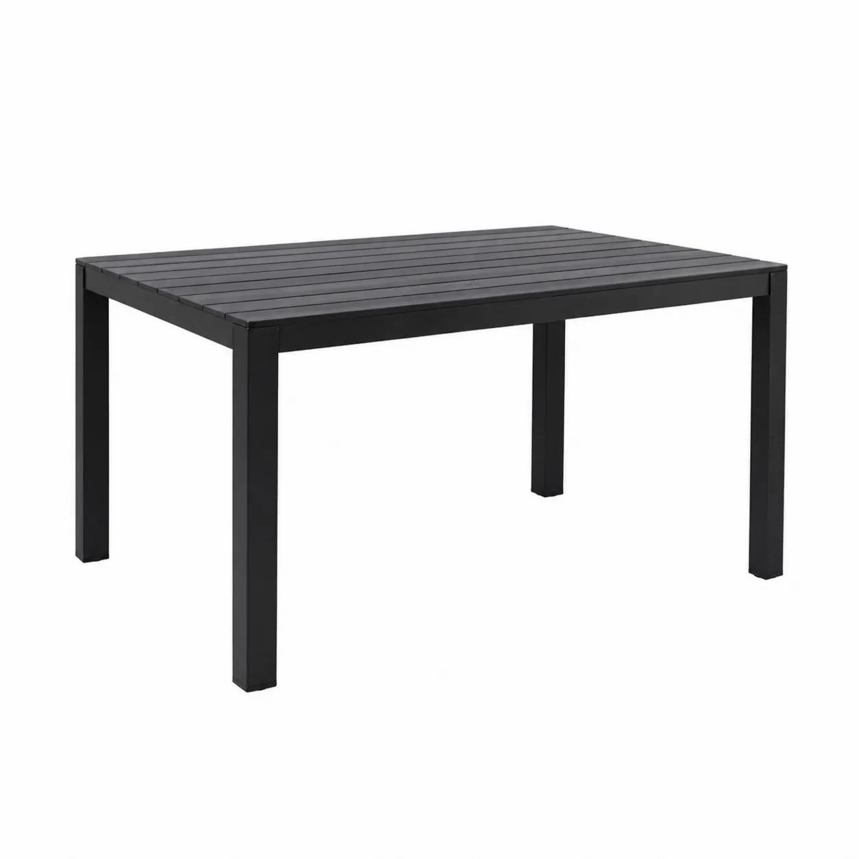 Table de jardin en métal noir 140x80x74 cm