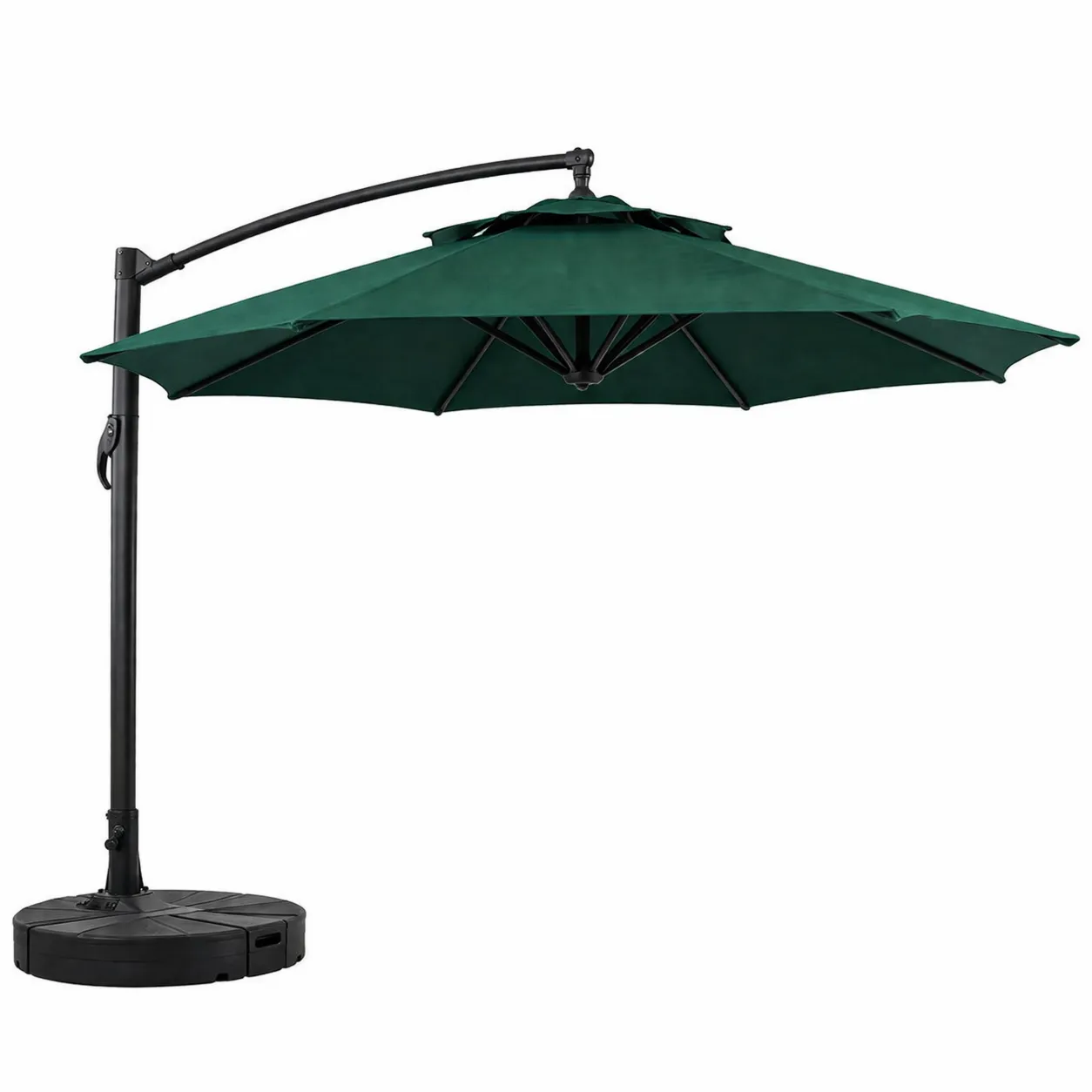 Parasol d'extérieur rond 3m polyester Vert avec base