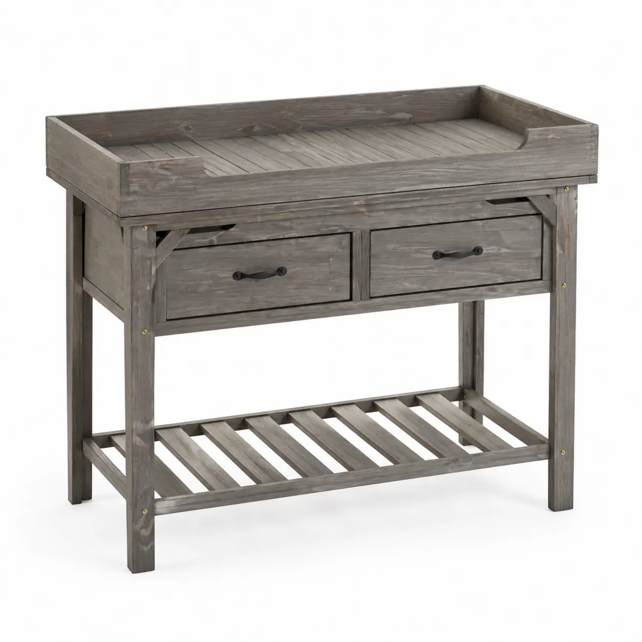 Table de culture en bois de pin avec tiroirs 92x45x82 cm