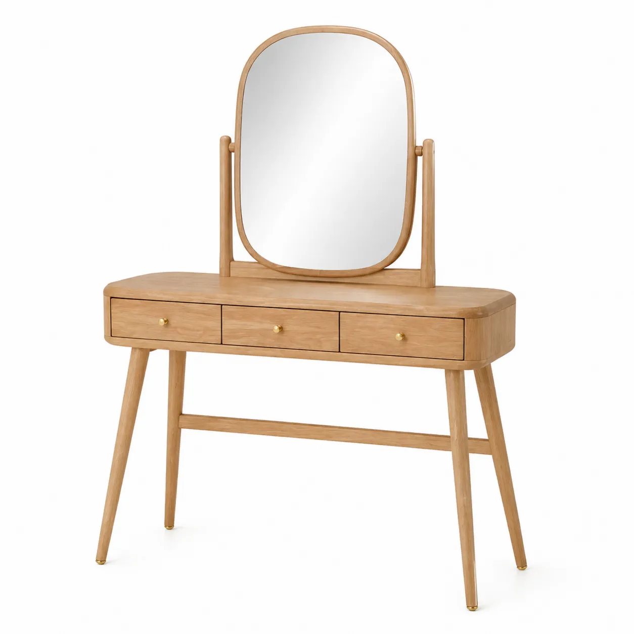 Coiffeuse avec miroir en bois