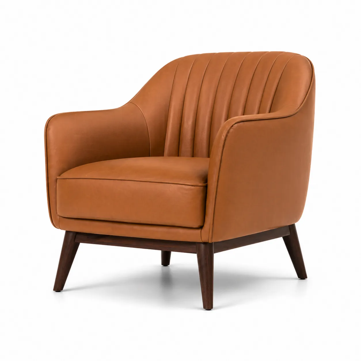 Fauteuil en cuir marron
