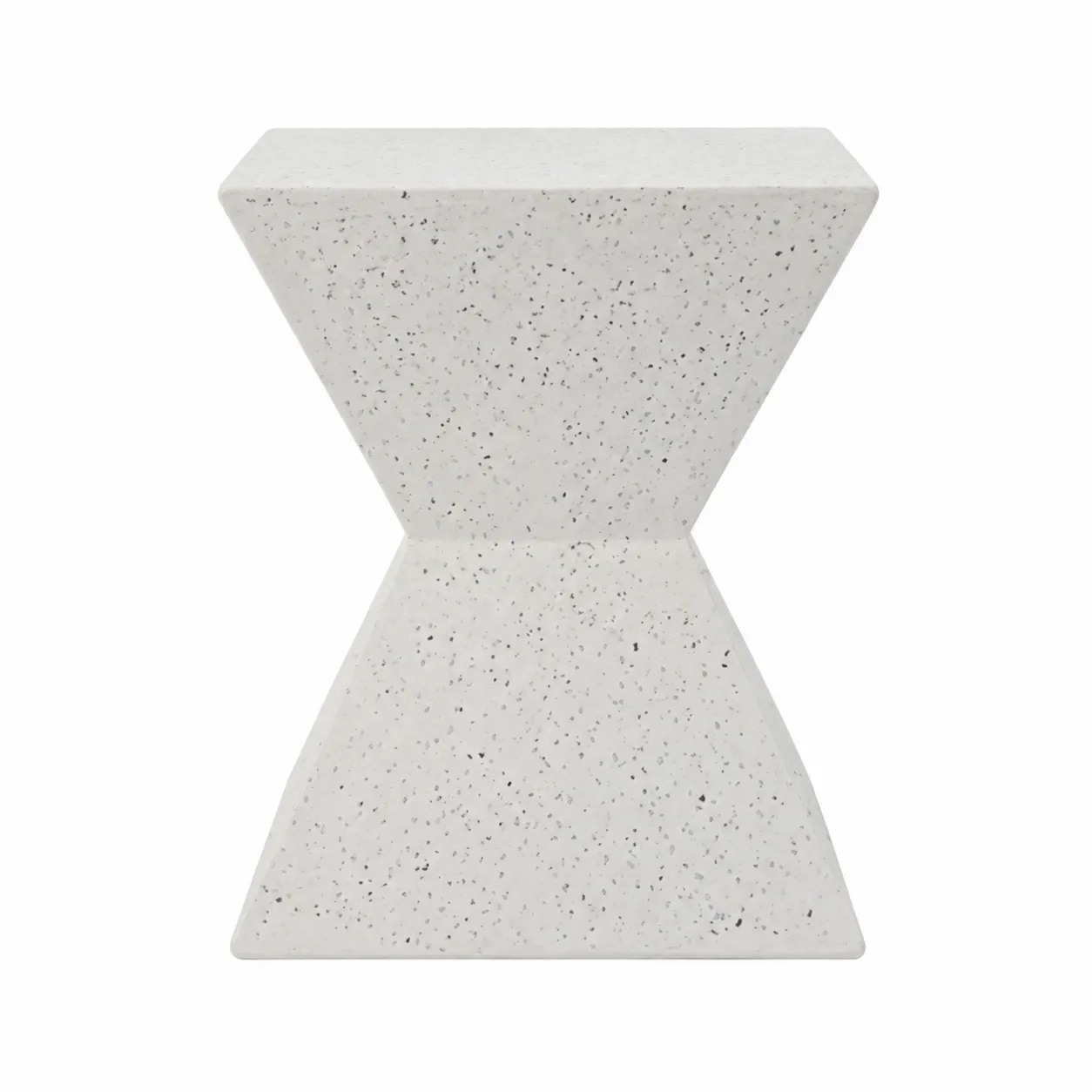 Table d'appoint en résine Terrazzo Blanc 40 x 30 x 50 cm
