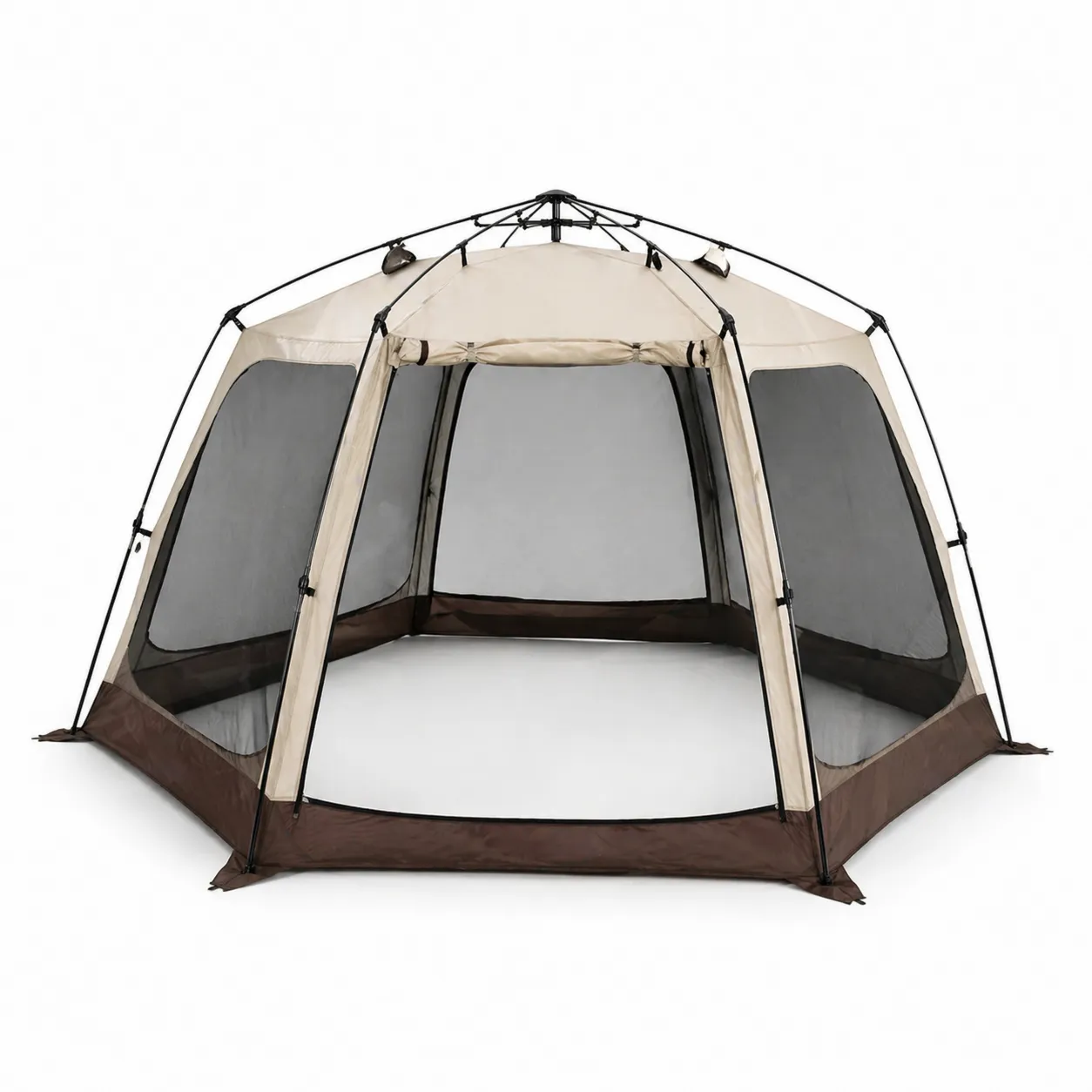 Tente hexagonale en polyester avec moustiquaire