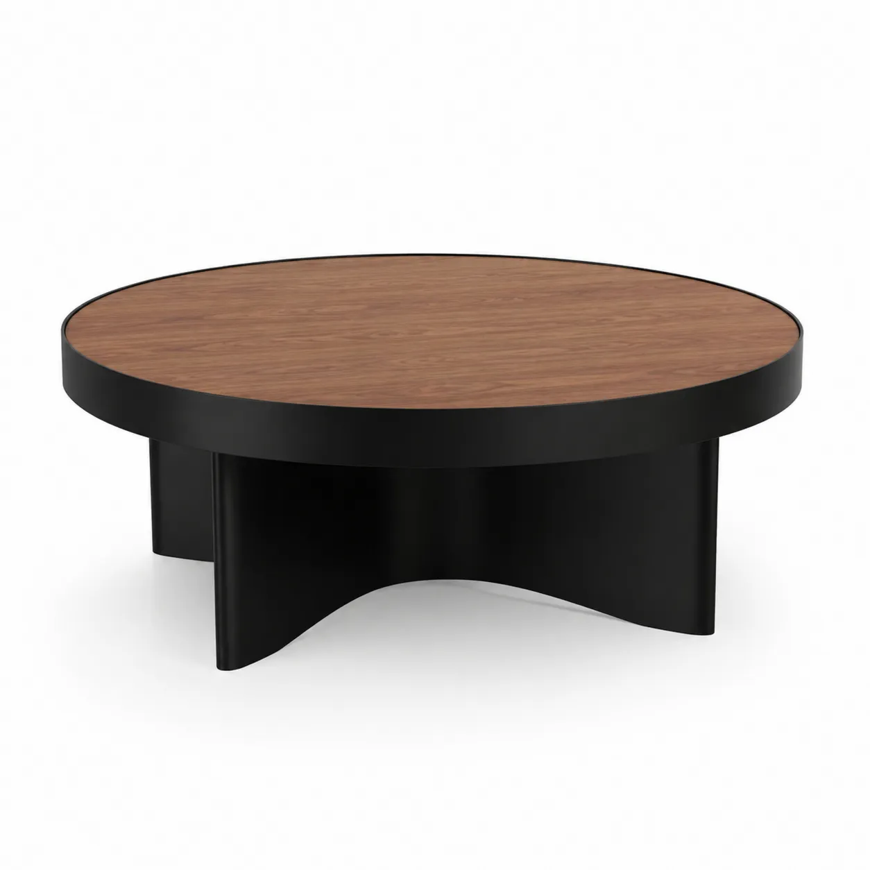 Table basse en bois et métal noir