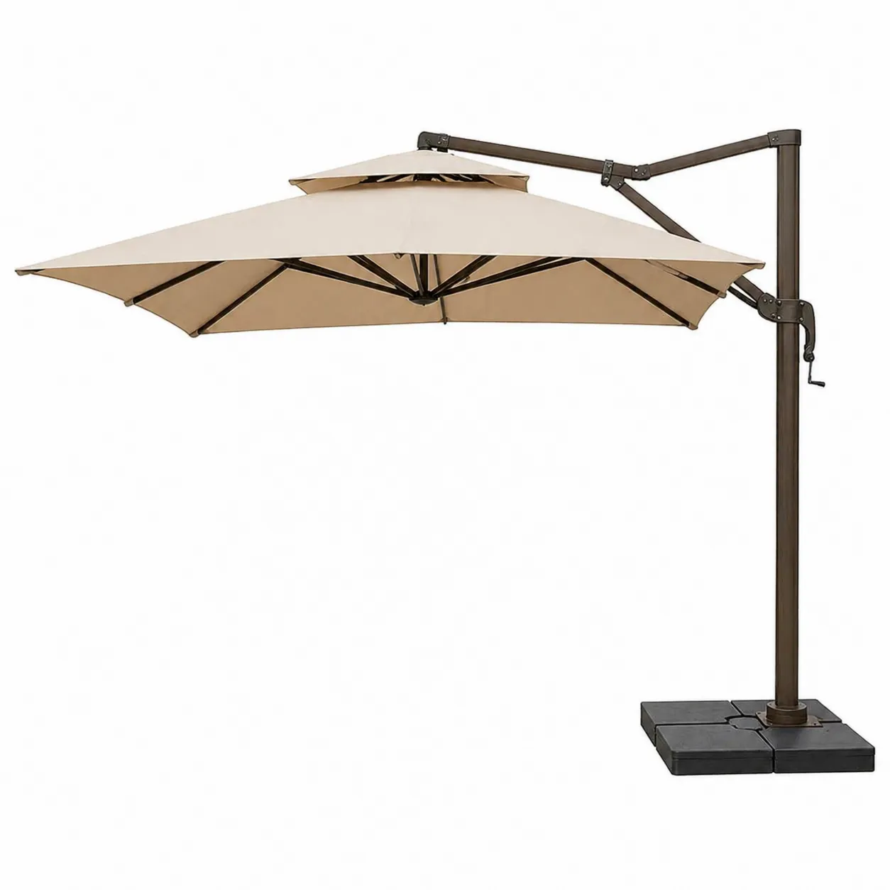 Parasol déporté en aluminium avec manivelle 350 cm Sable