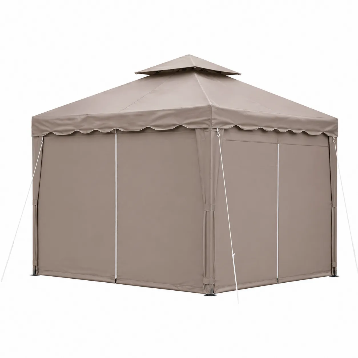 Pavillon de Jardin 3x3 m Beige Polyester et Acier