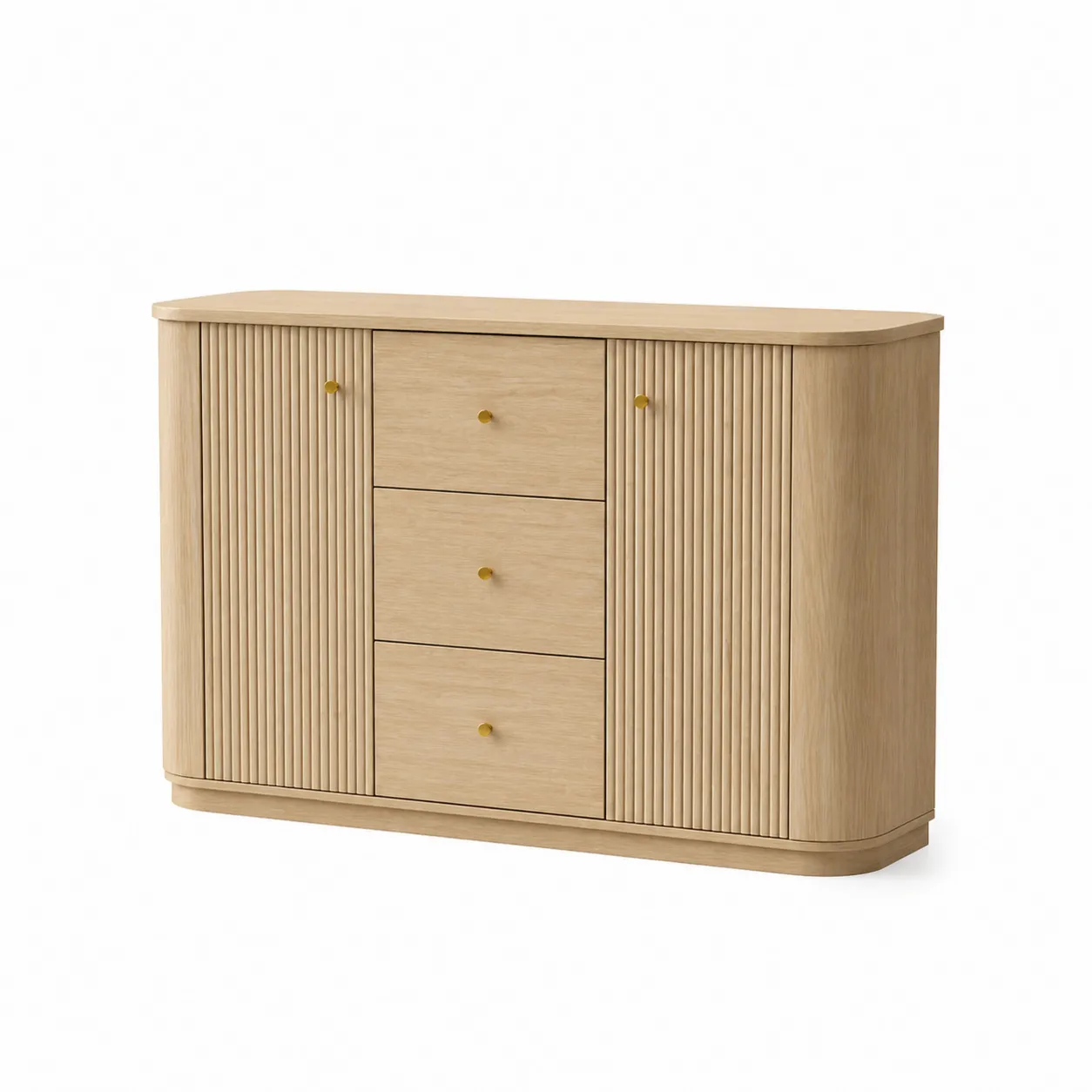 Buffet en bois avec portes et tiroirs 120x40x80cm