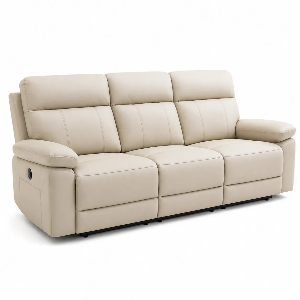 Canapé trois places en cuir synthétique Beige