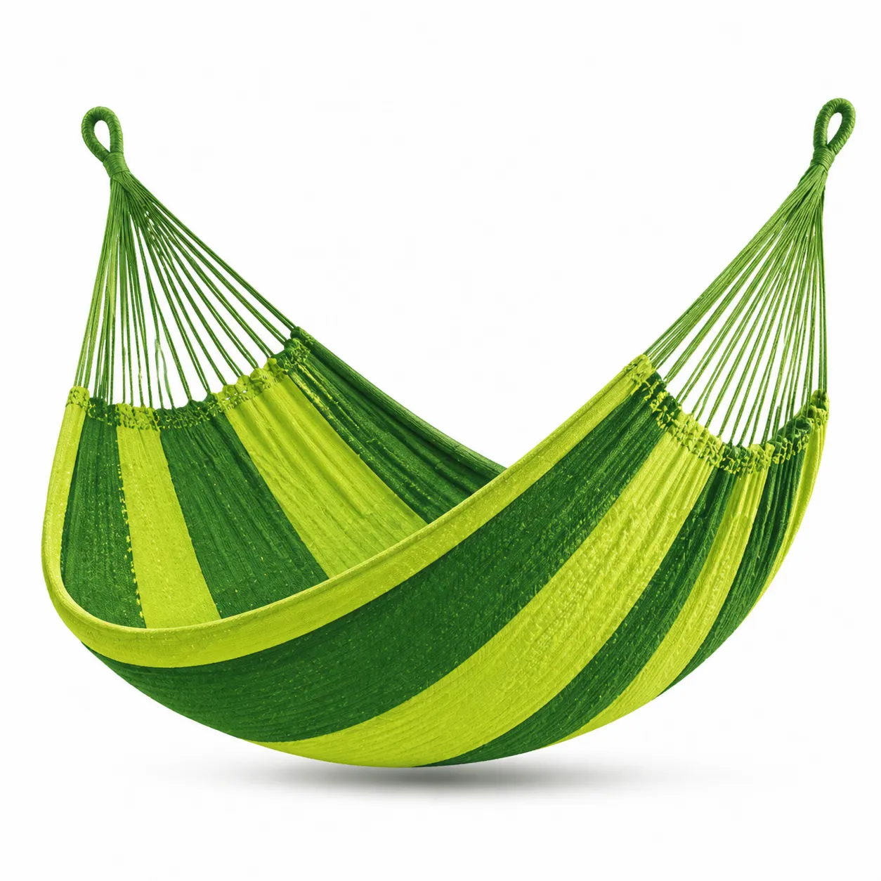 Hamac en Tissu Rayé Vert Jaune 200cm