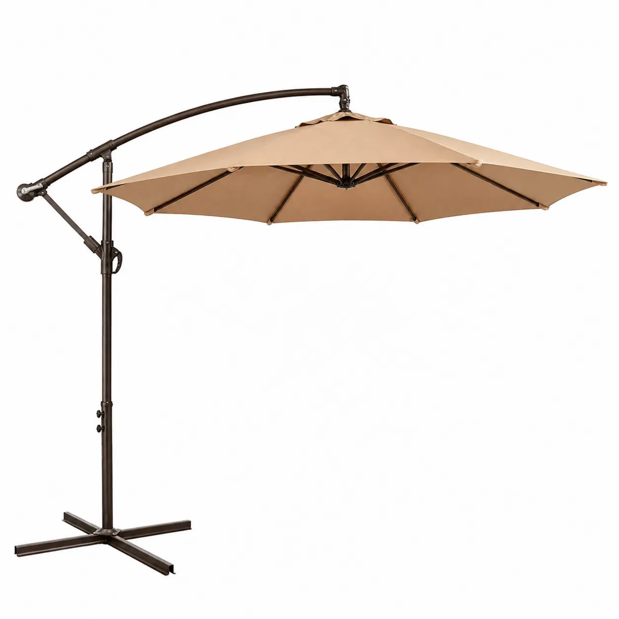 Parasol déporté 3m en métal et toile polyester Beige