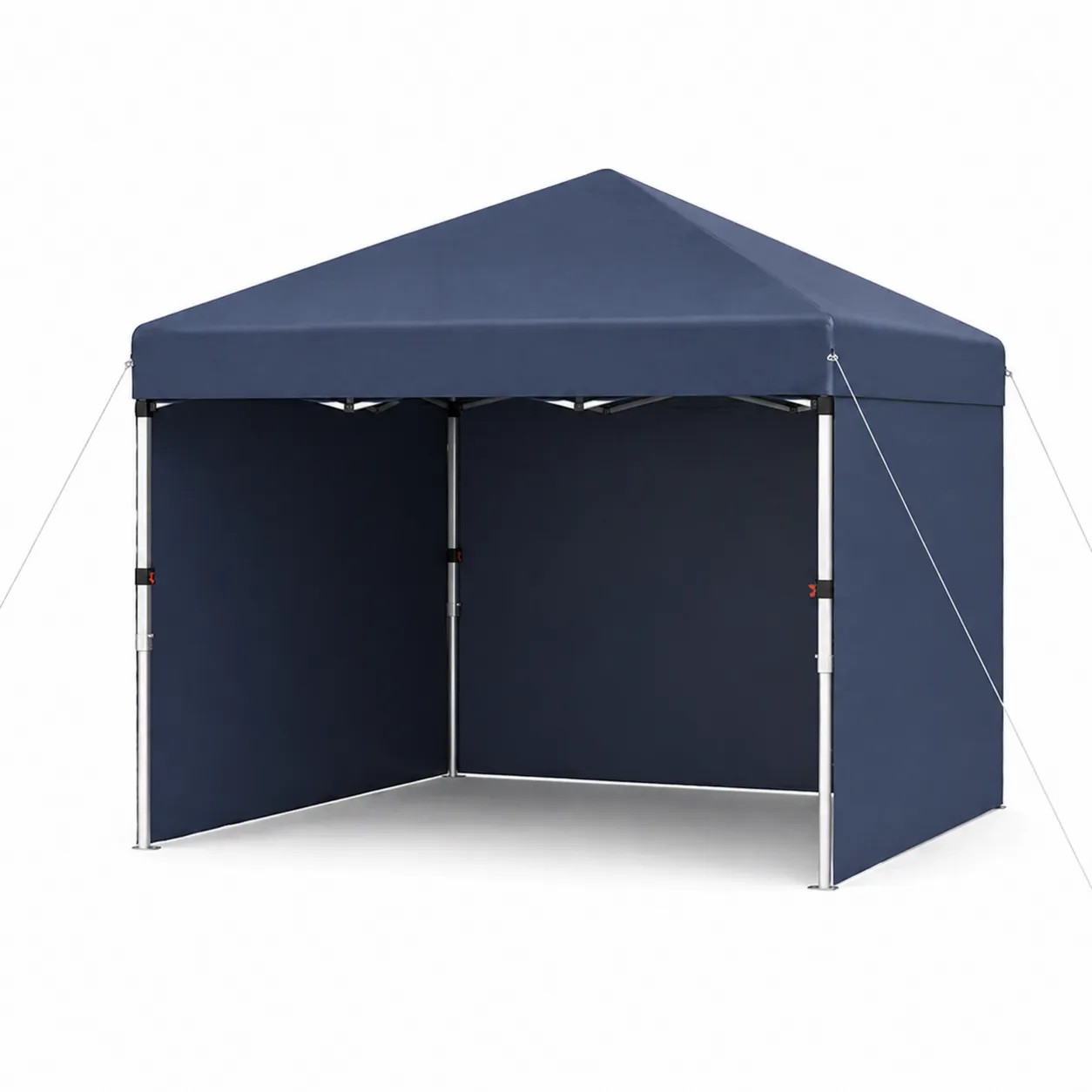 Tonnelle pliante en tissu bleu avec structure en métal