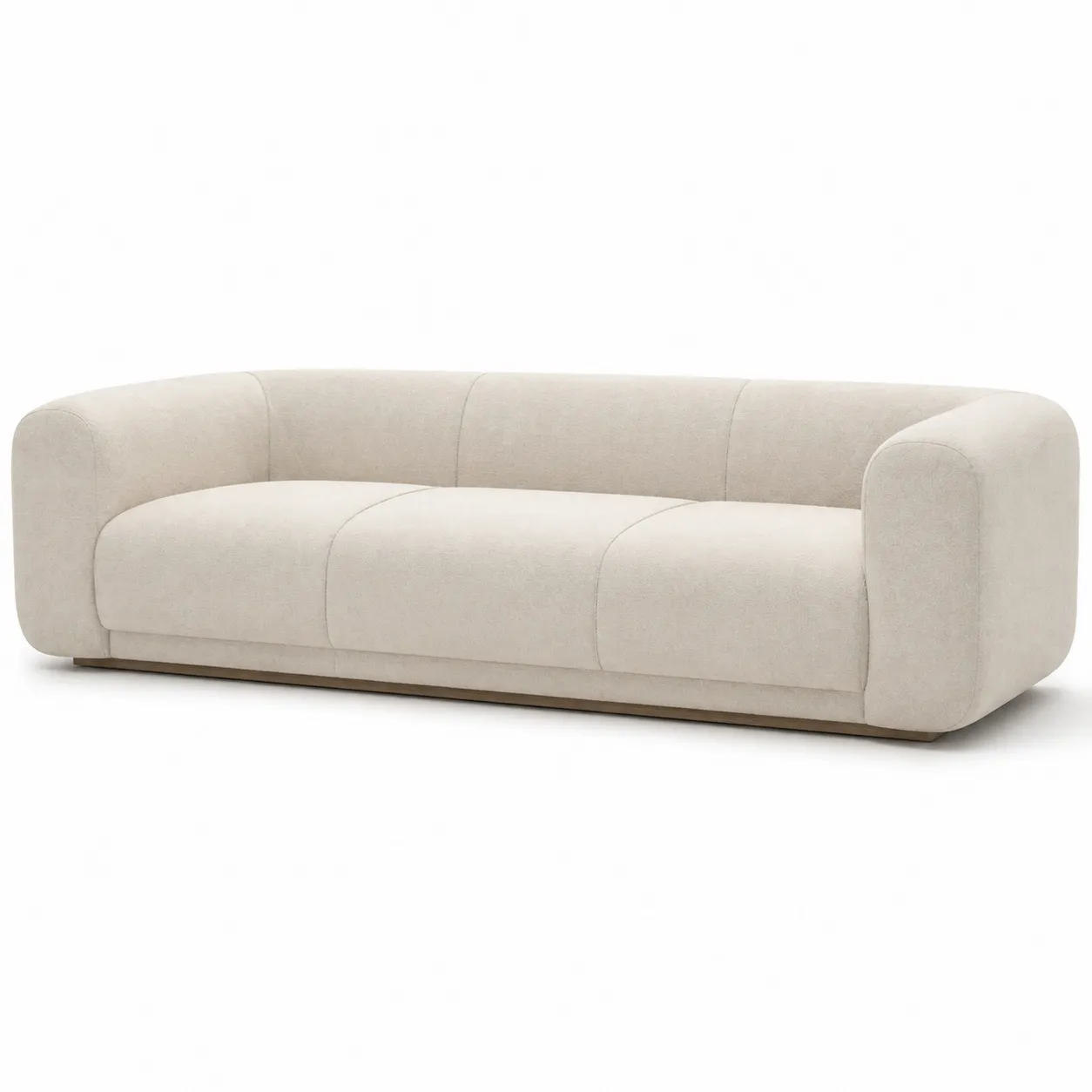 Canapé trois places en tissu beige 280cm