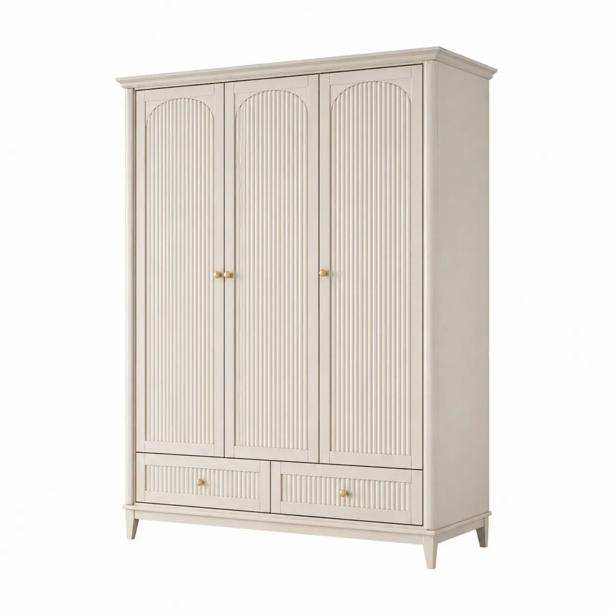 Armoire en bois beige à 3 portes