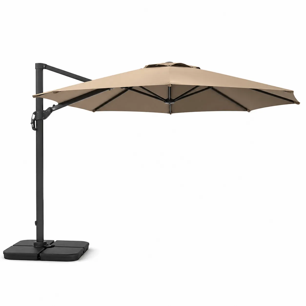 Parasol déporté rectangulaire 300x400 cm aluminium polyester beige