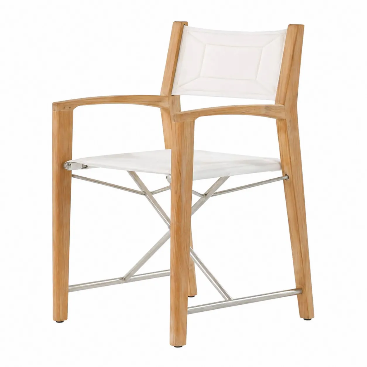 Chaise de jardin en bois avec toile blanche