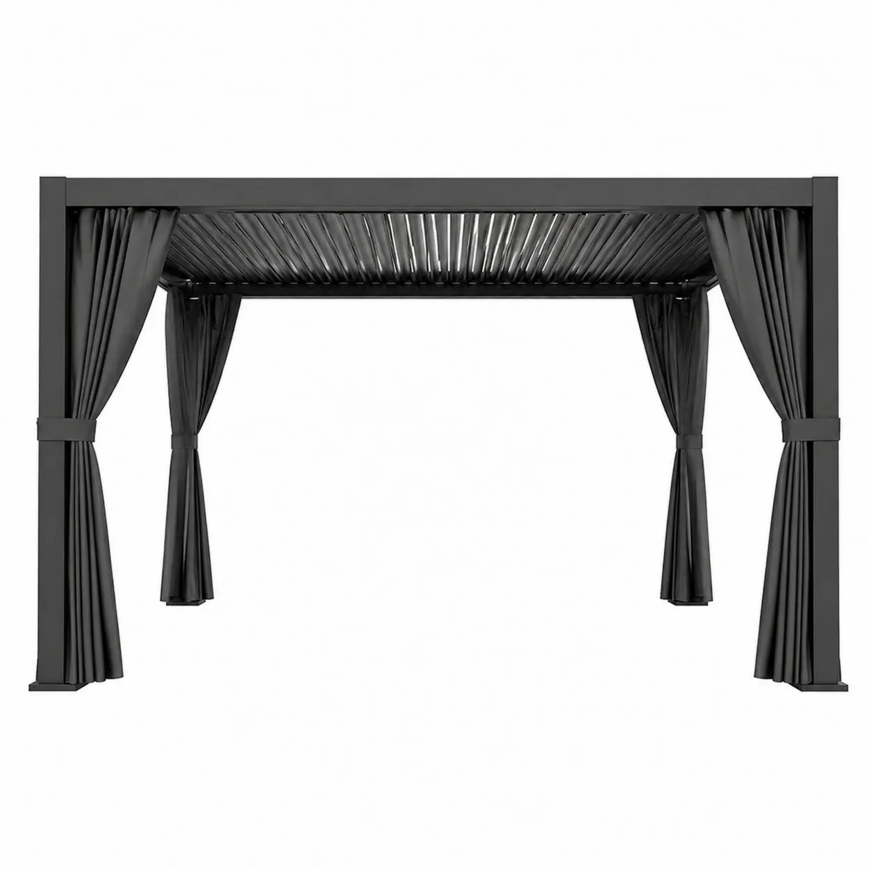 Pergola en Aluminium avec Rideaux Réglables 300x400 cm Noir