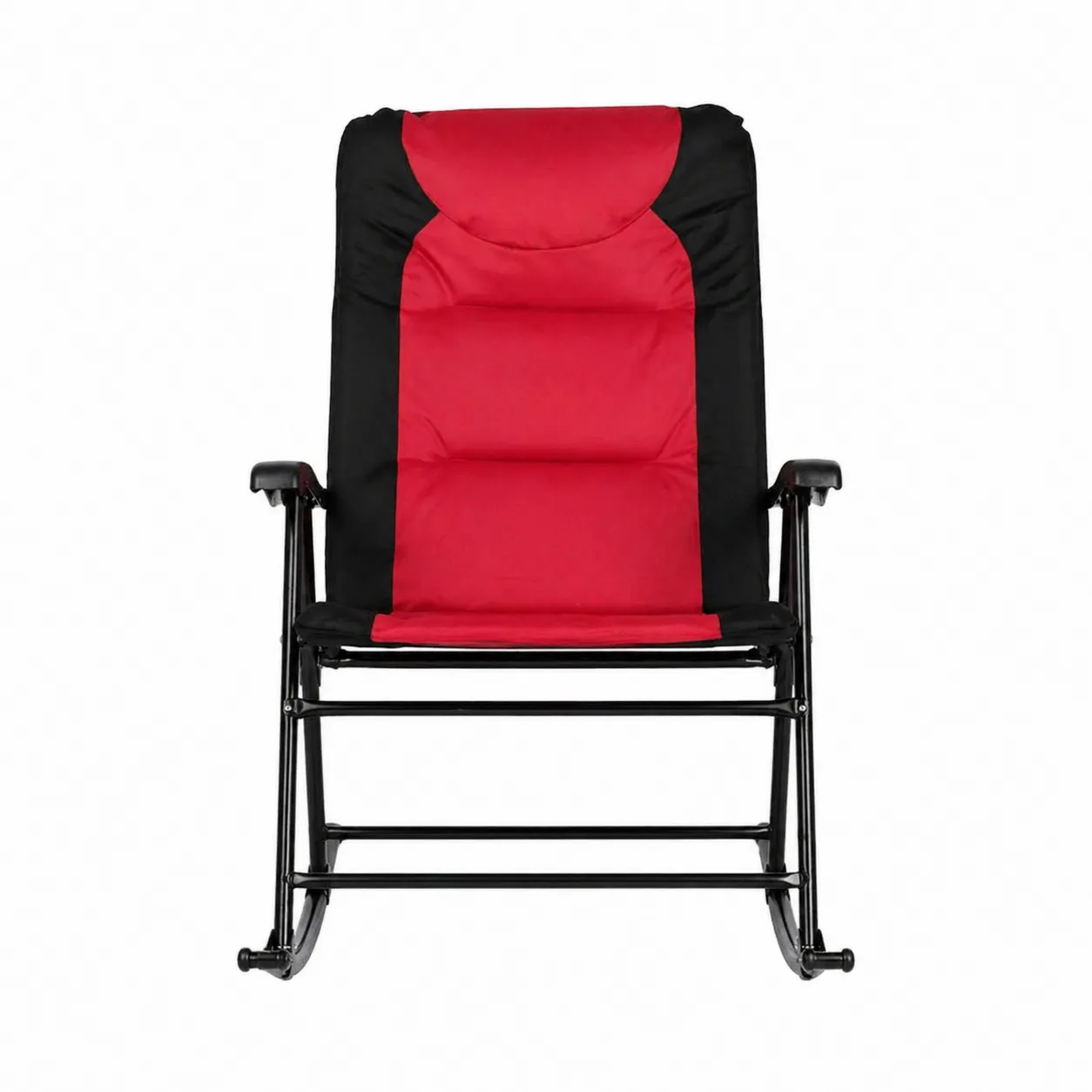 Chaise à bascule en métal et polyester Rouge/Noir