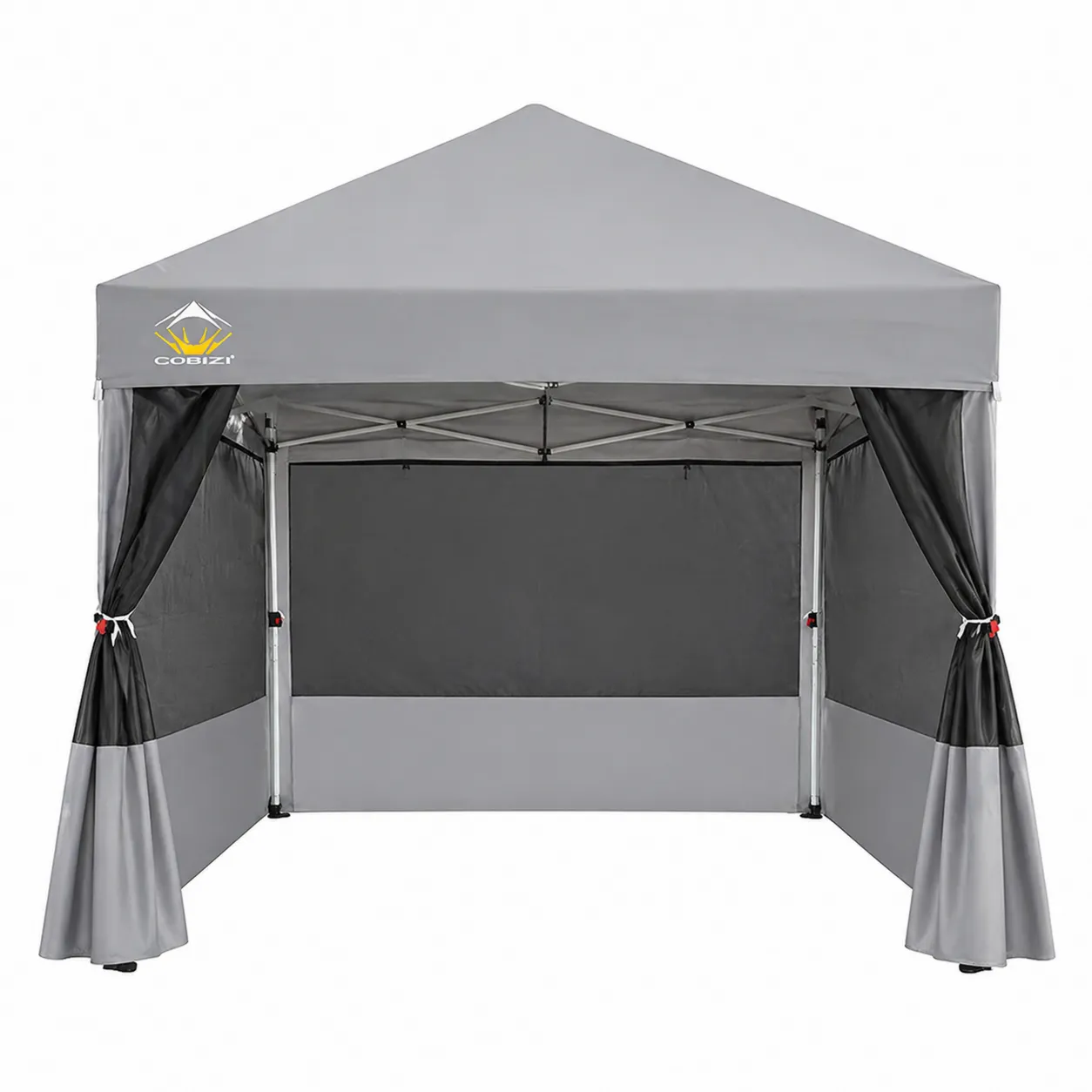 Tente pliante en polyester et acier 3x3m Gris