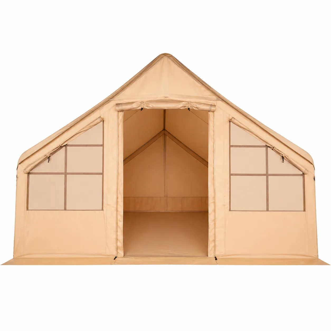 Tente en Tissu Polyester Beige avec Structure en Acier