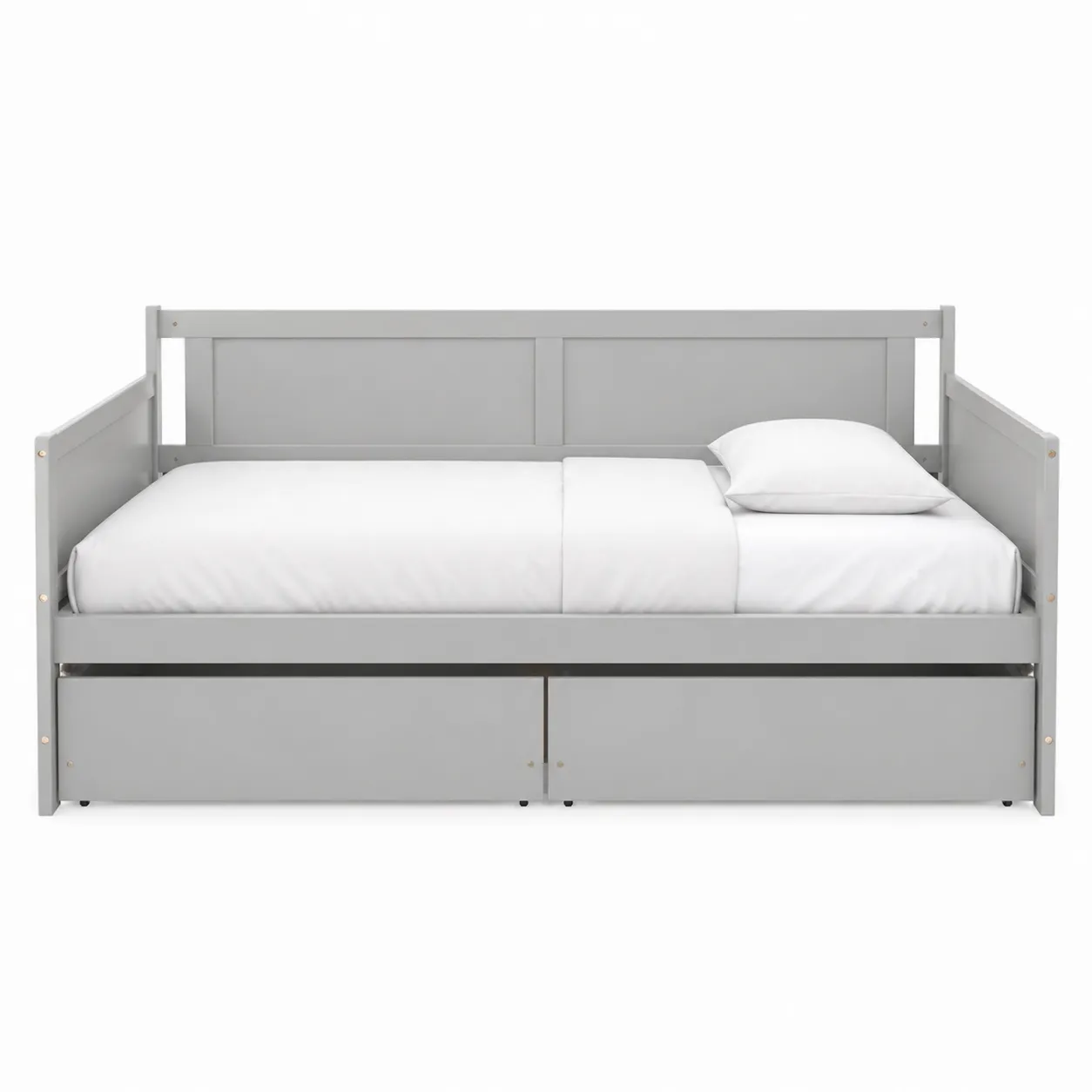 Lit de jour en bois avec tiroirs Gris