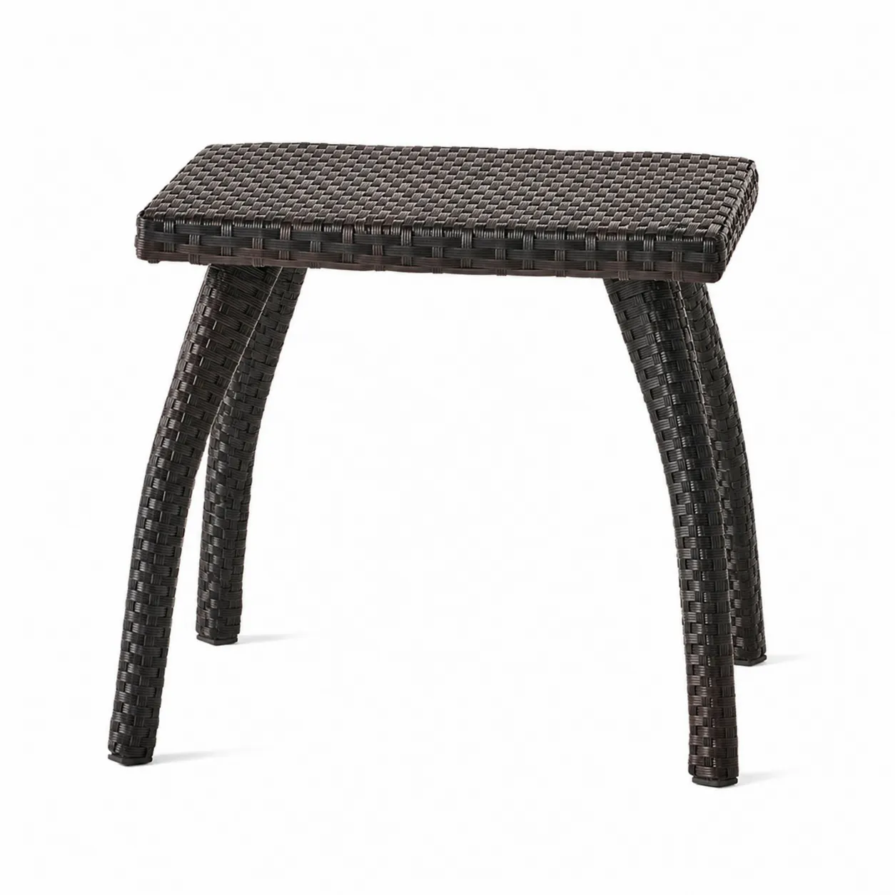 Tabouret en rotin synthétique noir 45x35x45 cm