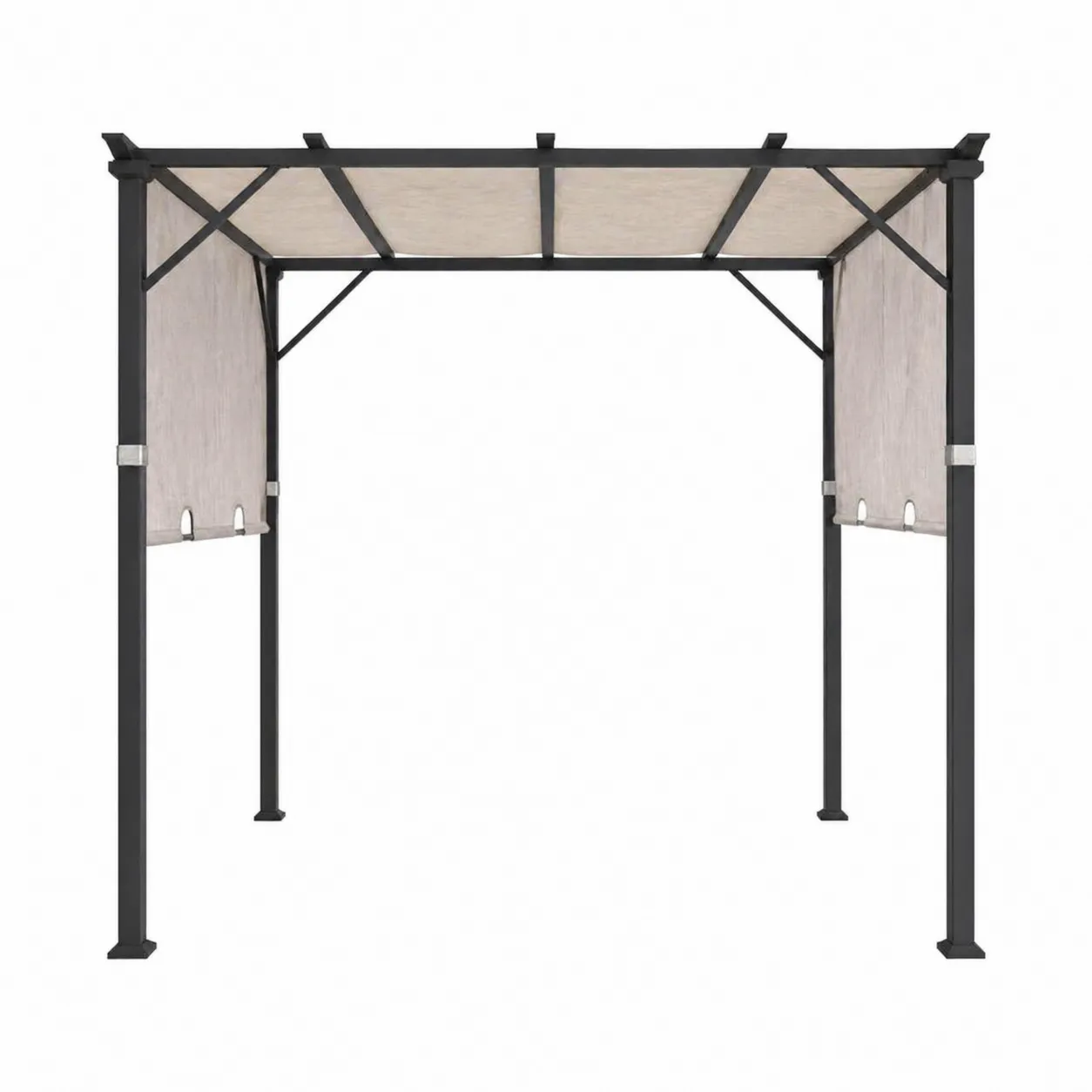 Pergola de jardin en métal avec toile en polyester Beige 3x3 m