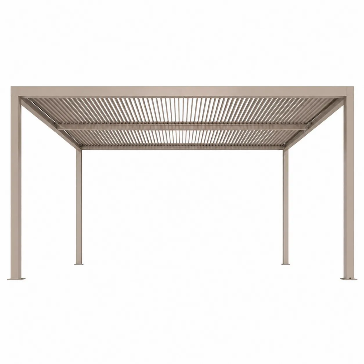 Pergola en aluminium beige avec toit à lames orientables 300x400 cm