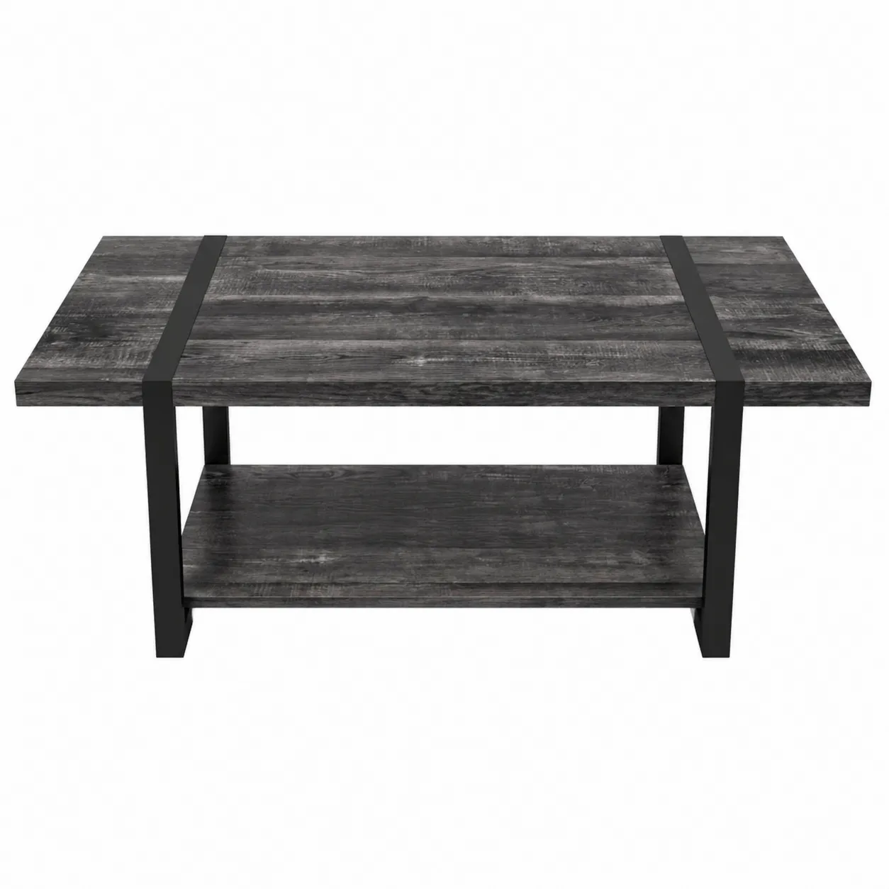 Table basse en bois composite et métal noir