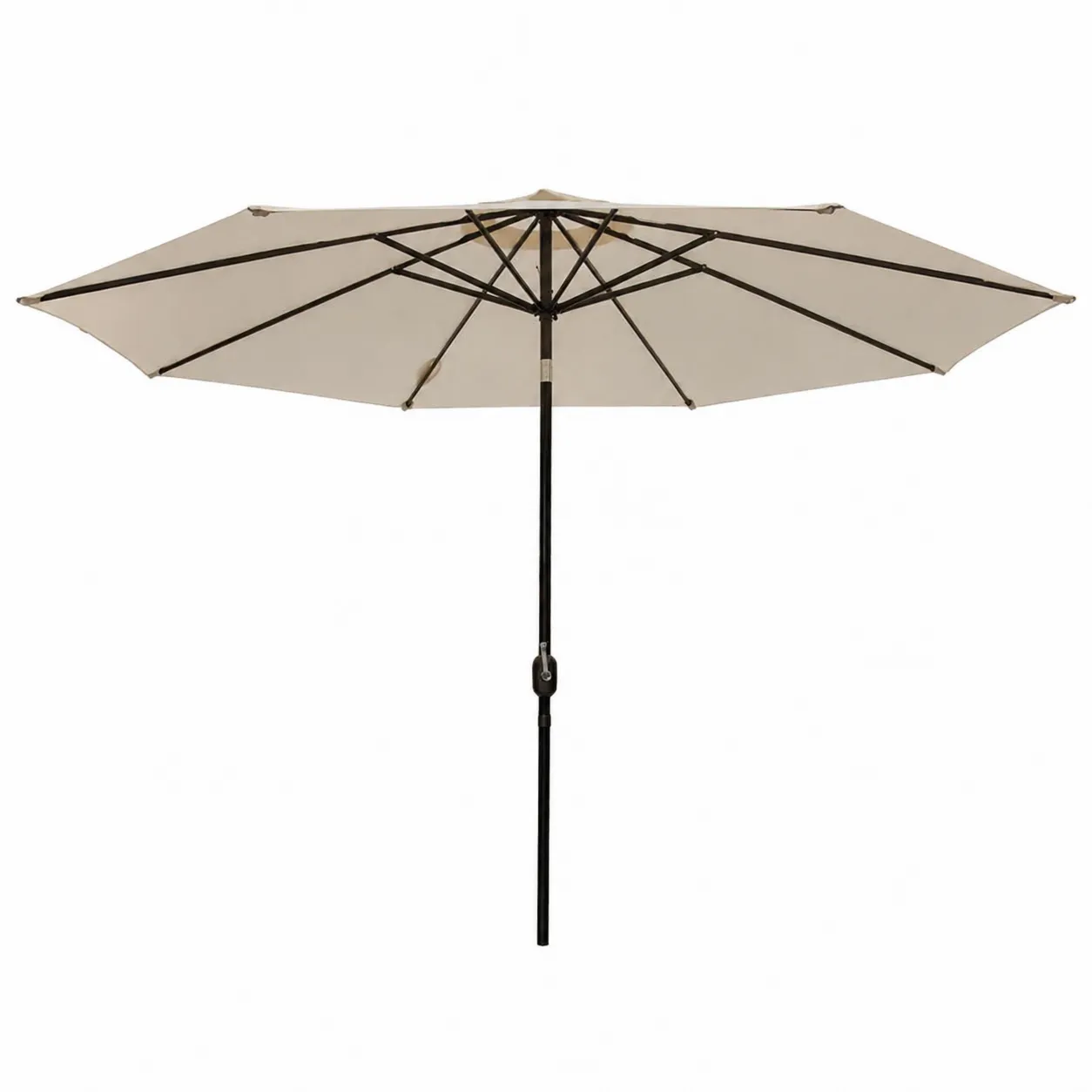 Parasol de jardin rond 300 cm en polyester et aluminium Beige