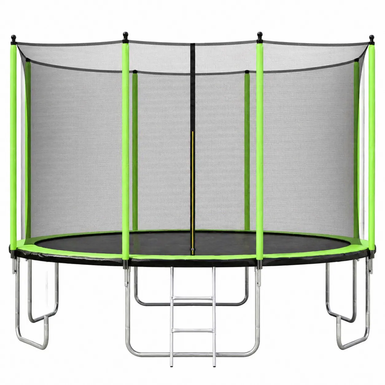 Trampoline avec Filet de Sécurité et Échelle en Acier Vert 305 cm