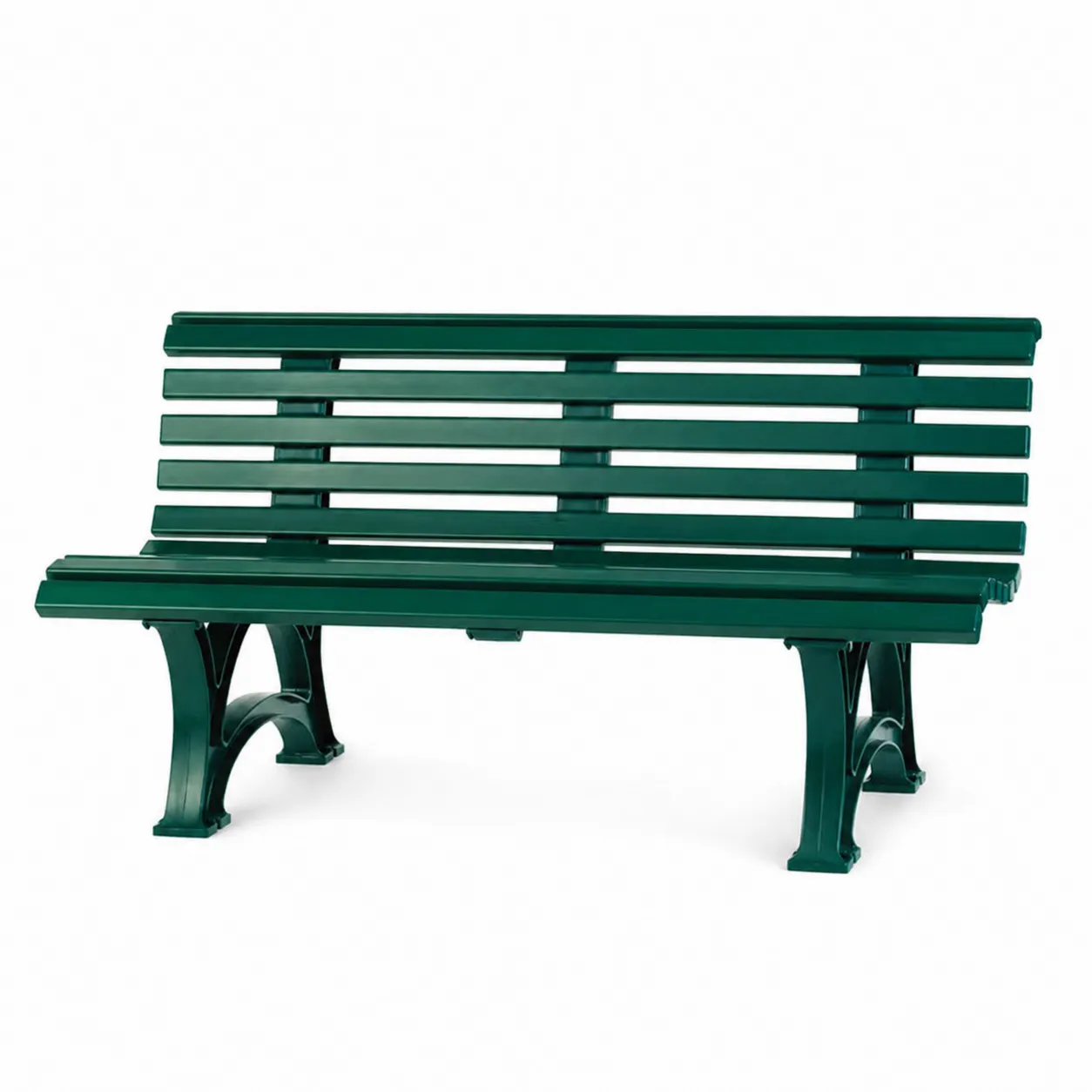 Banc d'extérieur en métal vert