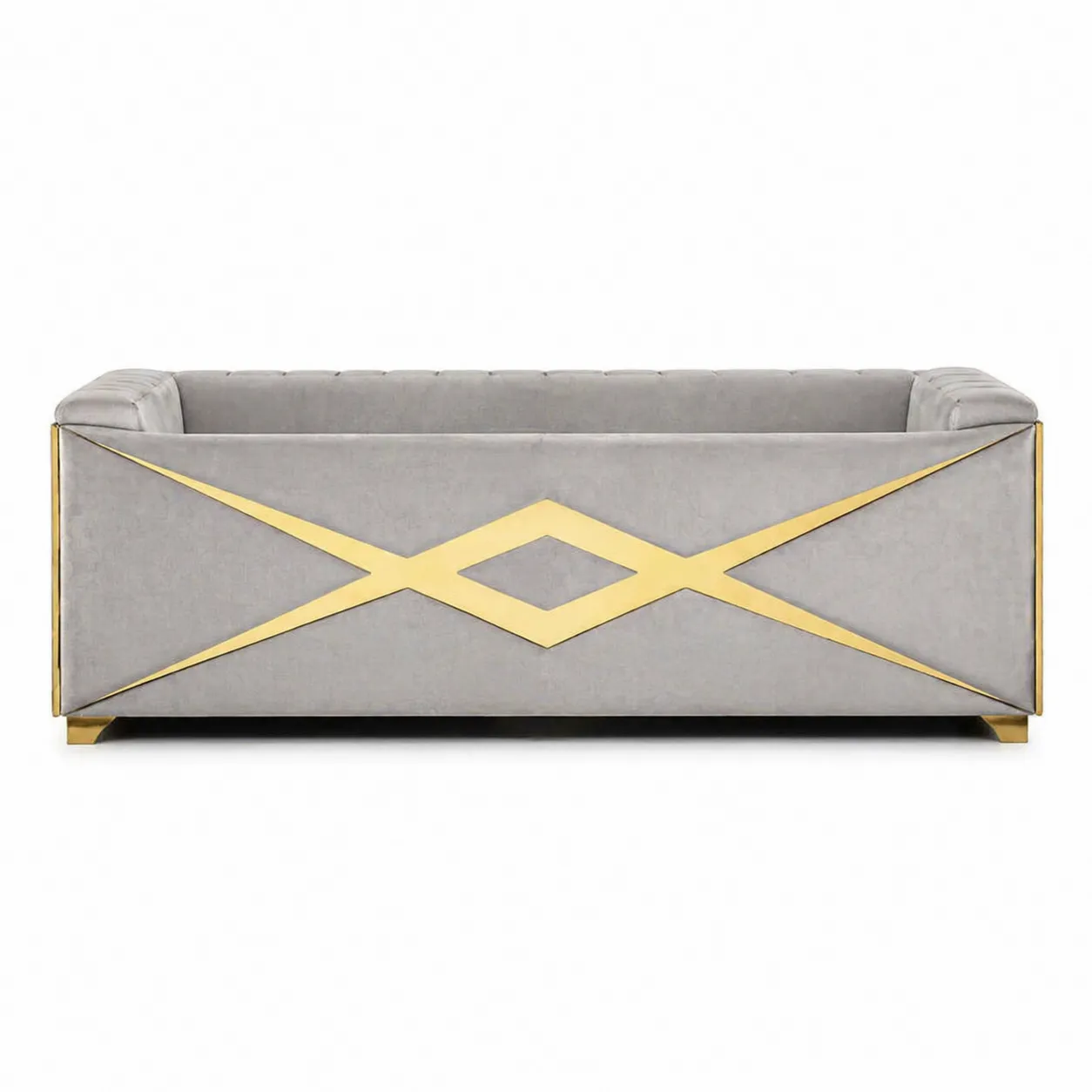 Canapé en velours avec détails métalliques 200x85x70 cm