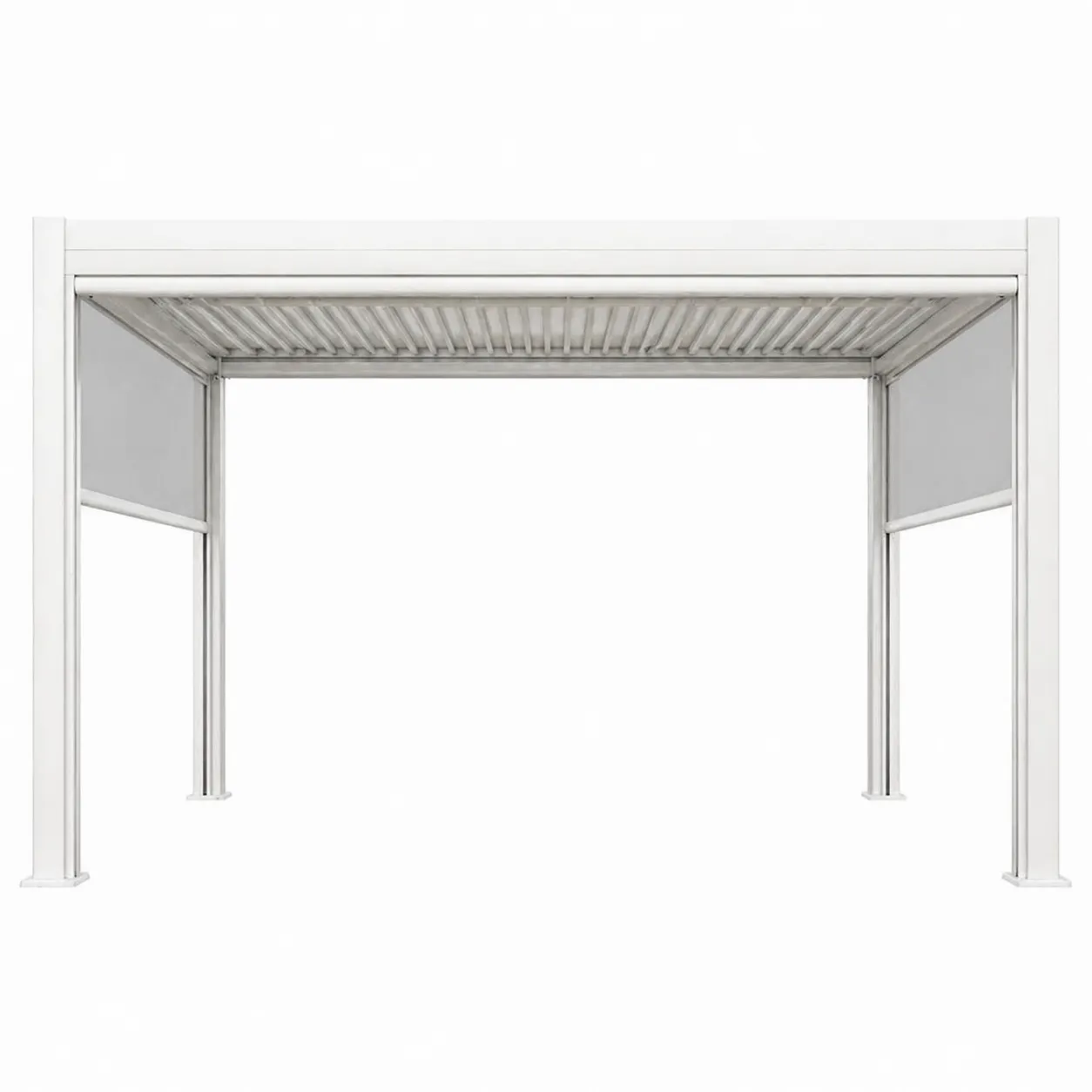 Pergola en aluminium blanc 3 x 4 m avec lames orientables