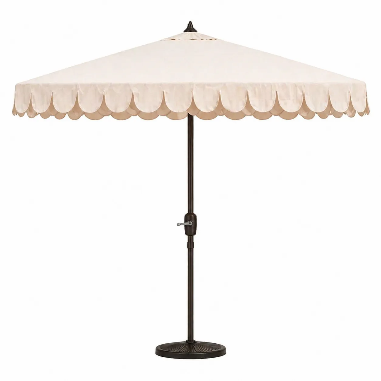 Parasol en polyester beige avec support en métal, Ø 300 cm
