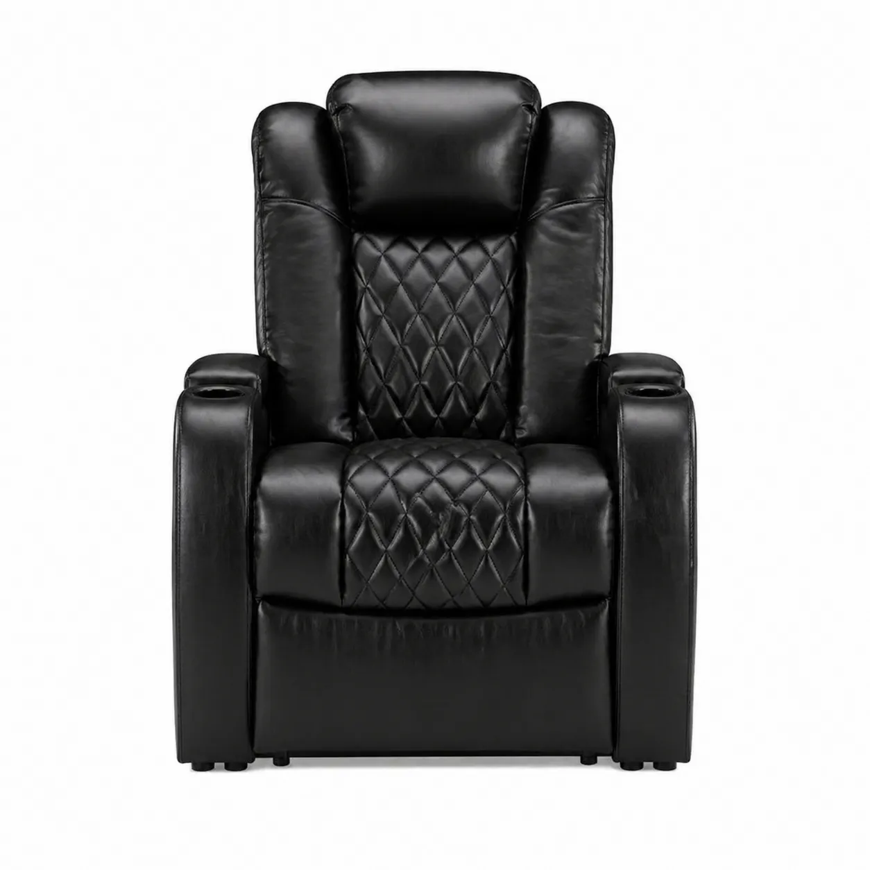 Fauteuil de cinéma maison en cuir synthétique noir