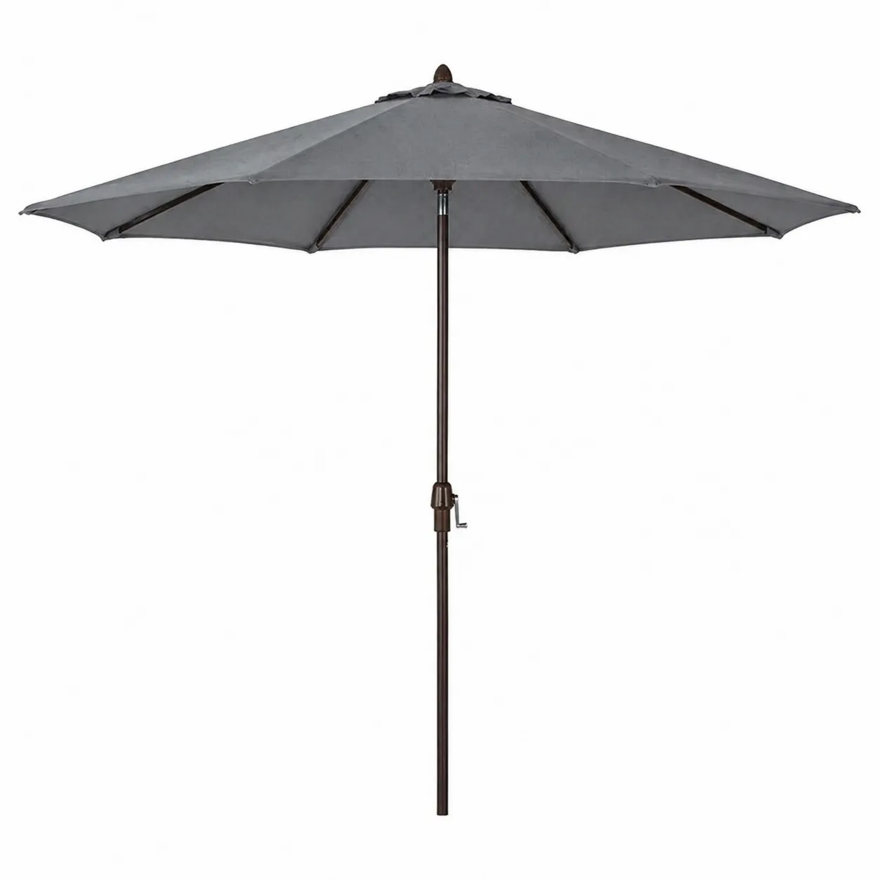 Parasol de jardin rond 300 cm en tissu acrylique gris avec mât en aluminium