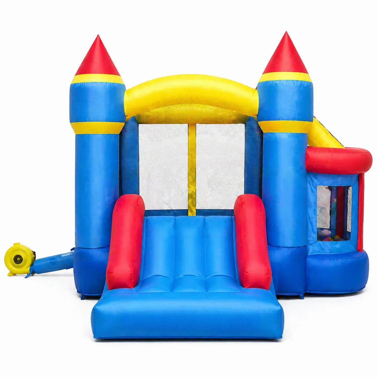 Château Gonflable en PVC Multicolore avec Toboggan