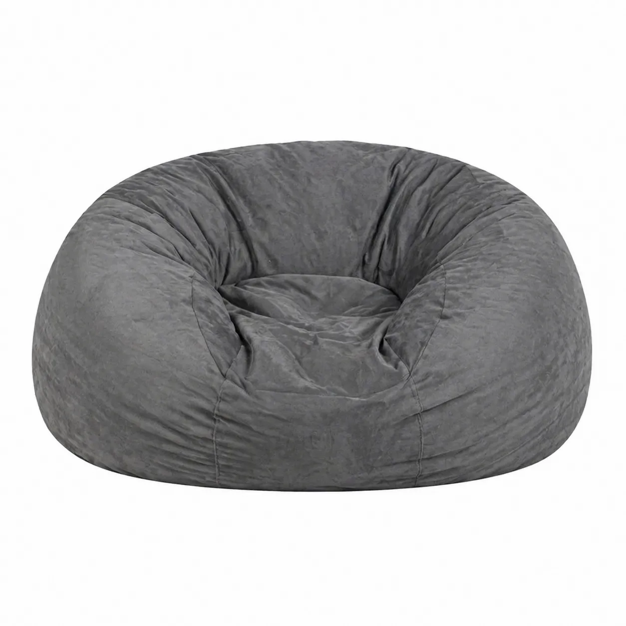 Pouf en tissu microfibre Gris 120 cm