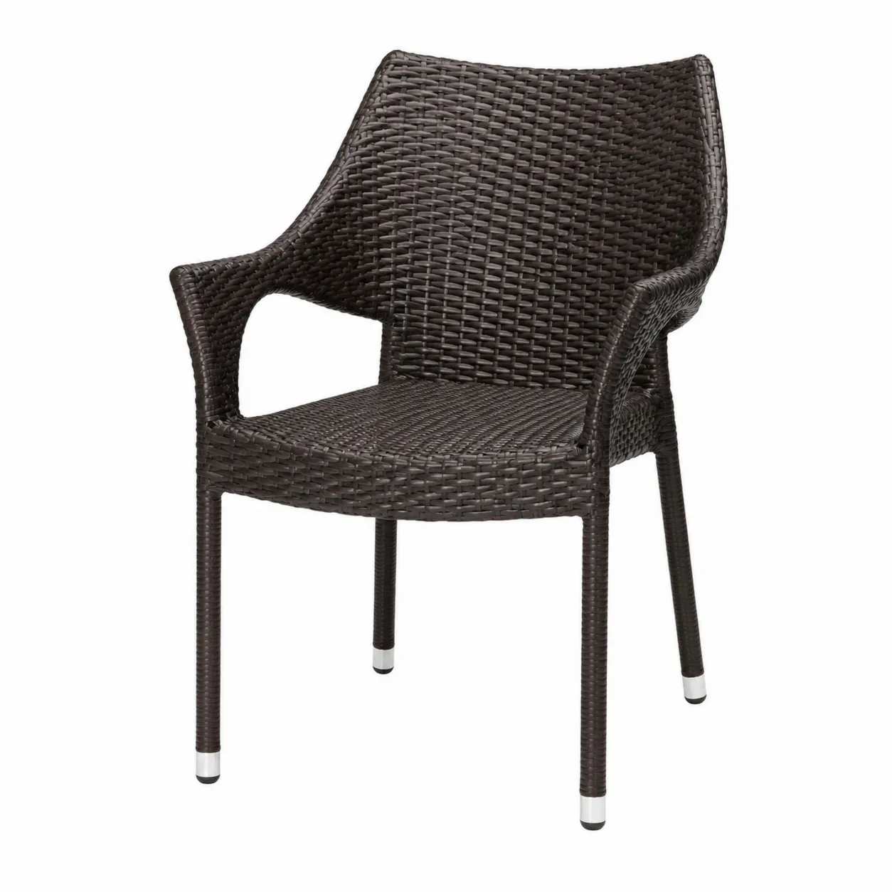 Chaise de jardin en rotin synthétique avec structure en acier Marron 85 cm