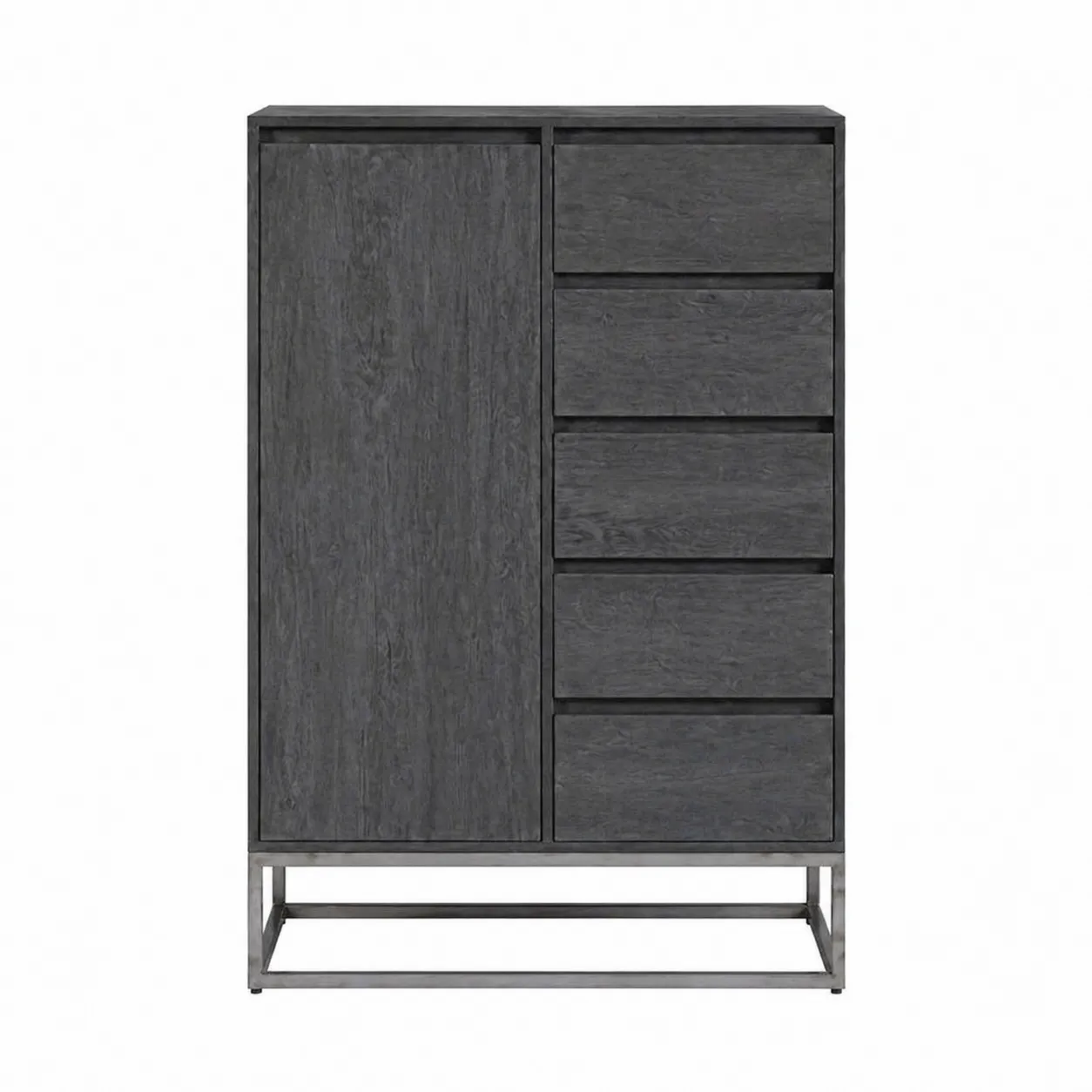 Armoire en Bois avec Portes et Tiroirs Gris 120x80x45 cm