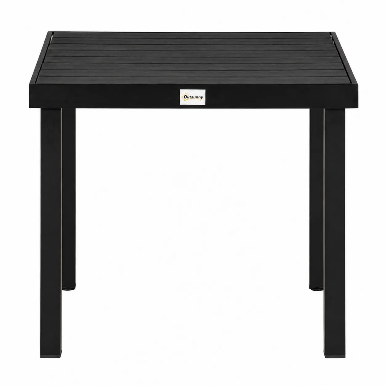 Table carrée de jardin en métal noir 75x75x72 cm