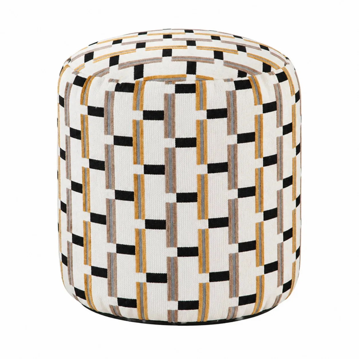 Pouf en tissu jacquard multicolore 45 cm