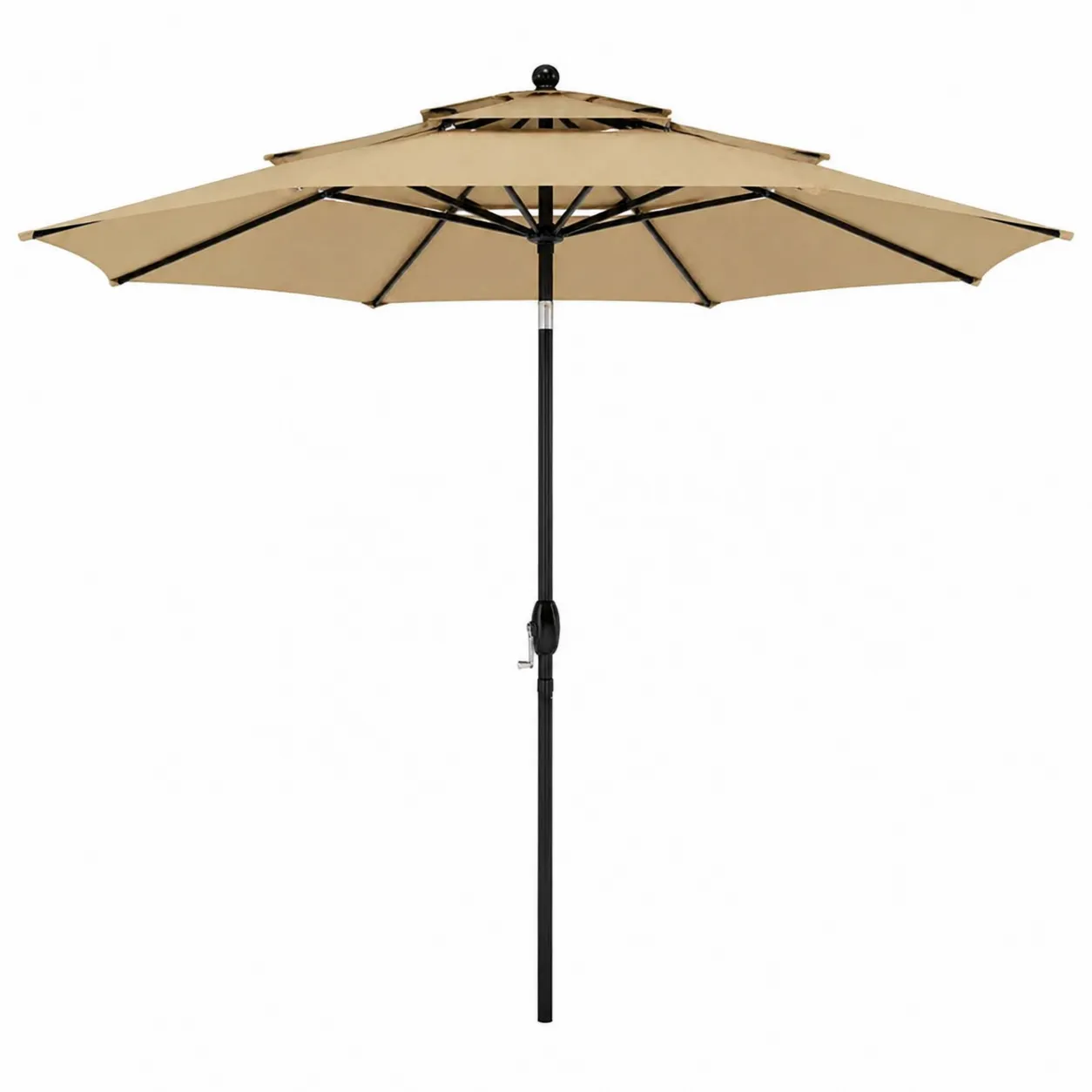 Parasol rond en aluminium et polyester beige 270 cm