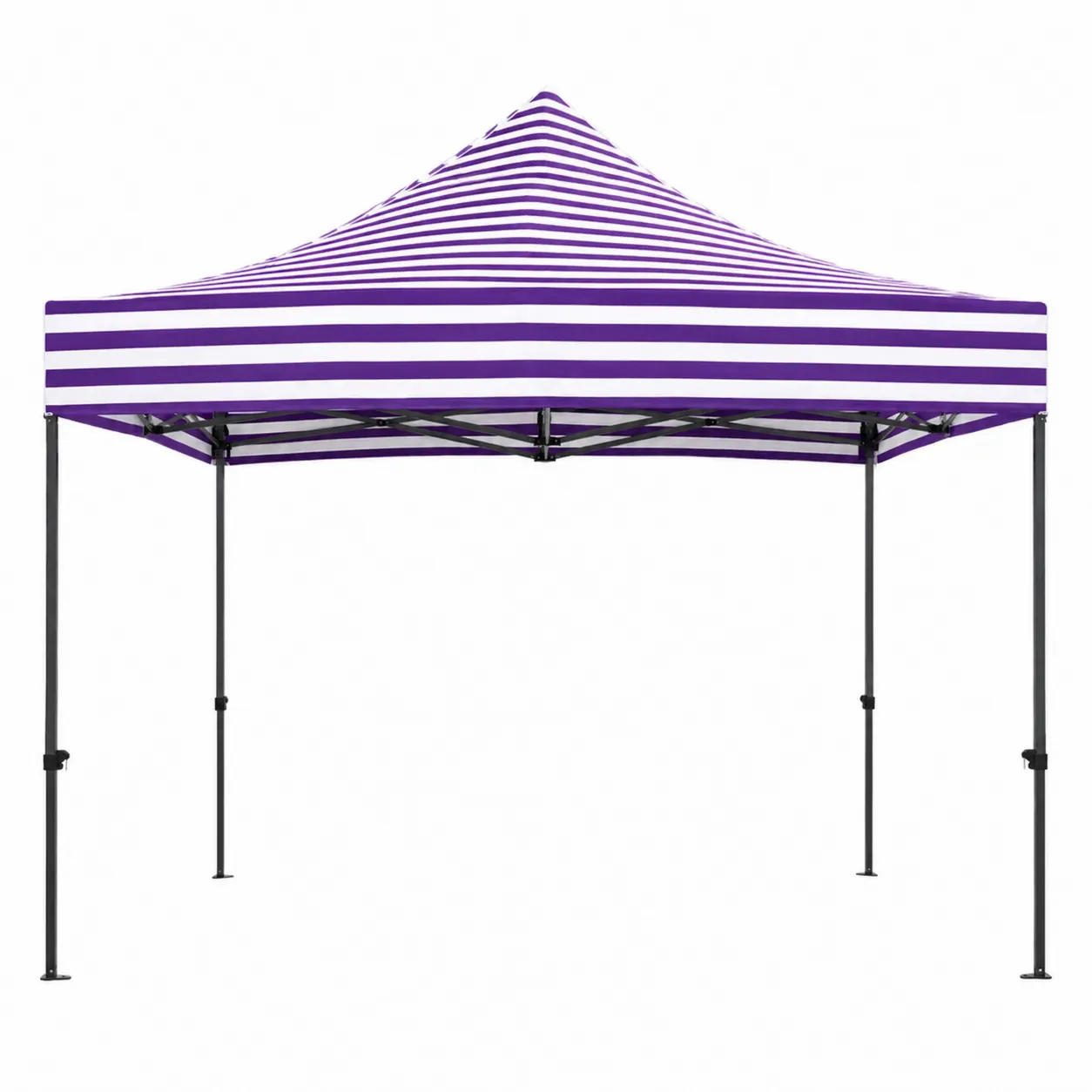 Tente pliante extérieure en acier et polyester rayée Violette/Blanche 3x3m