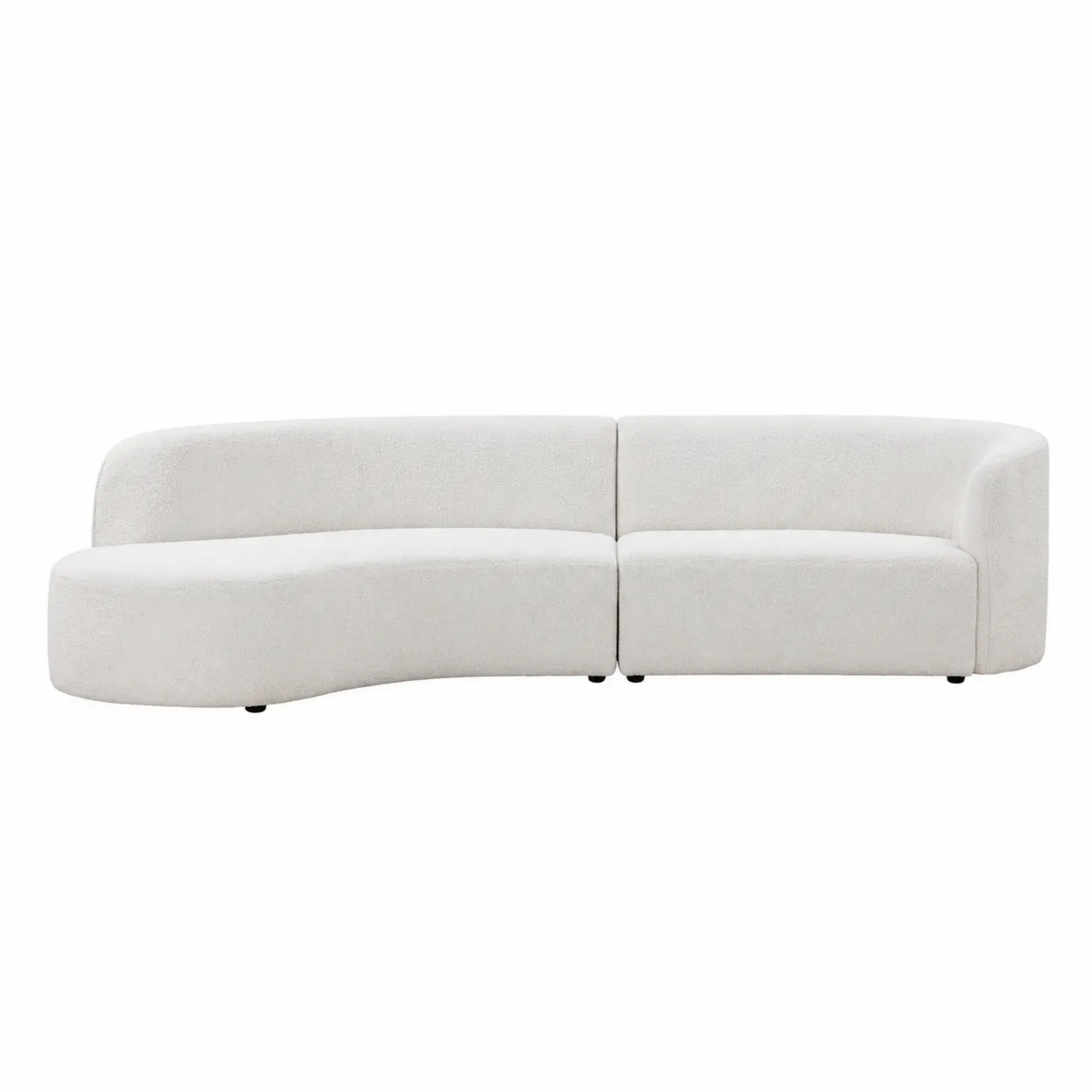 Canapé modulable 3 places en tissu bouclé Blanc