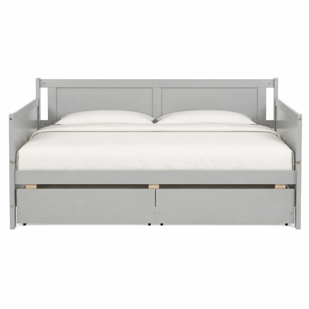 Lit de jour en bois avec tiroirs Gris