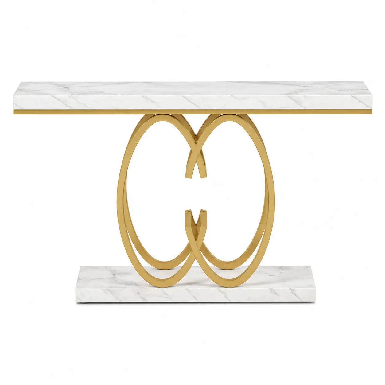 Console en marbre avec support en métal doré