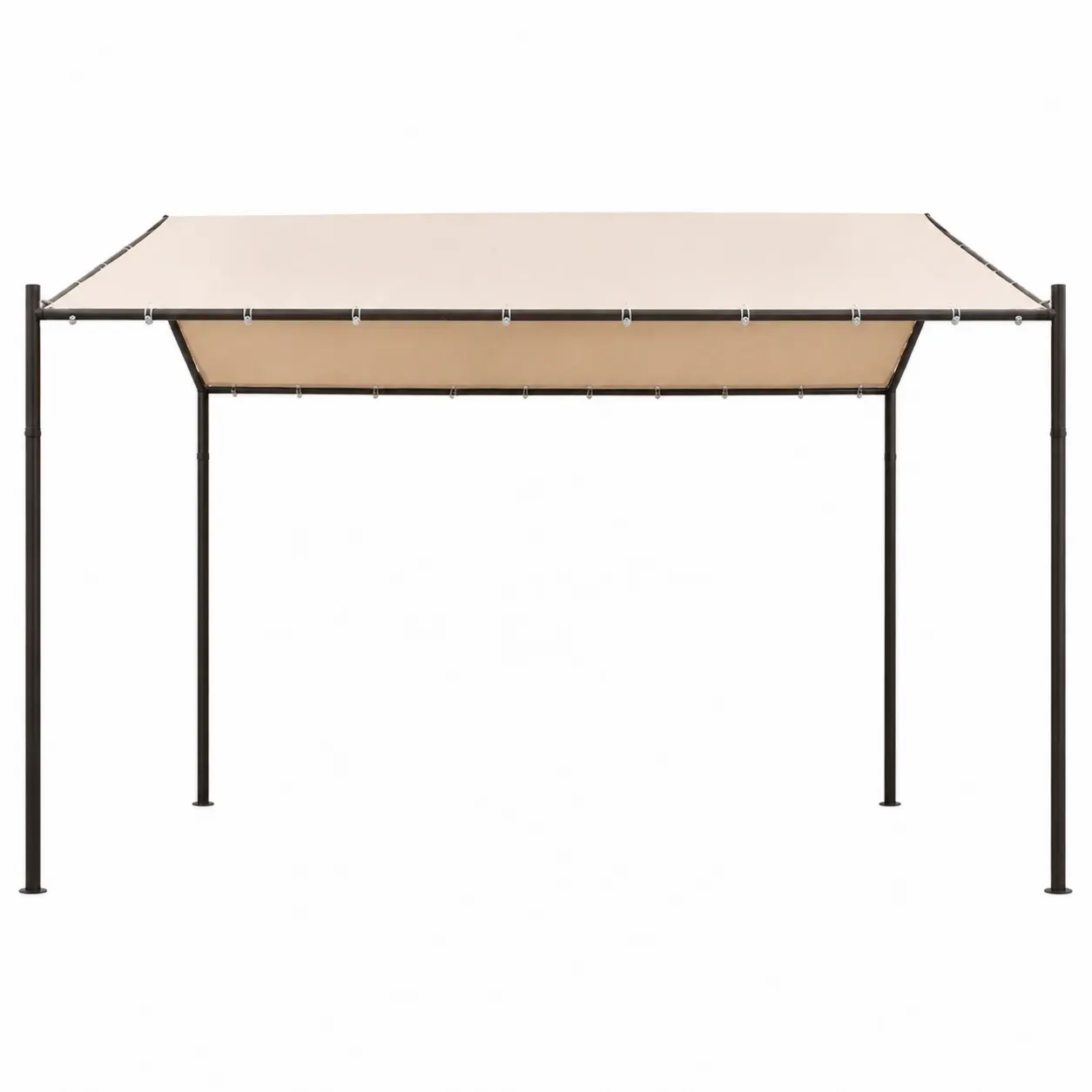 Tonnelle de Jardin en Métal et Polyester Beige 3x4 m