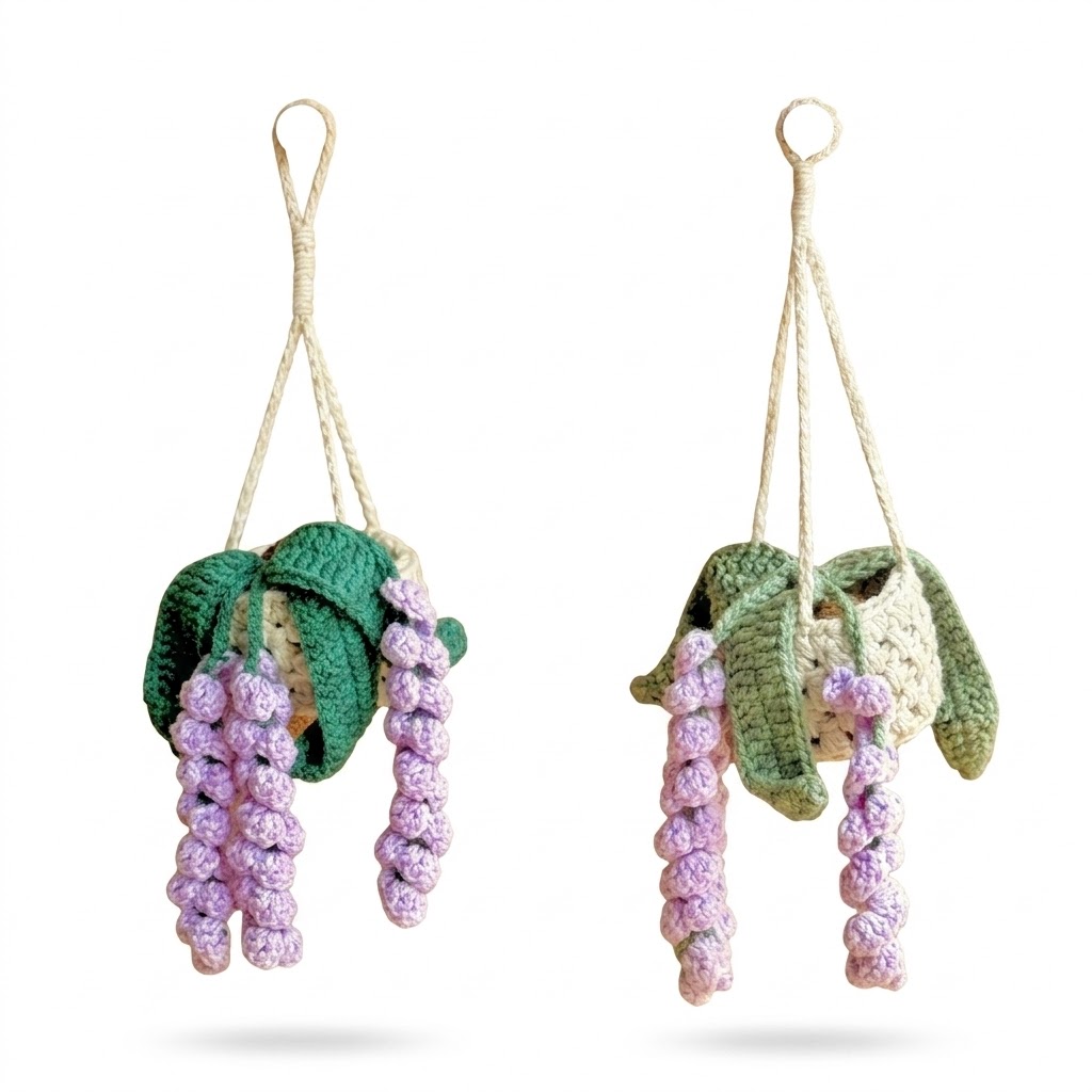 Lavender Flower Basket Crochet Pattern